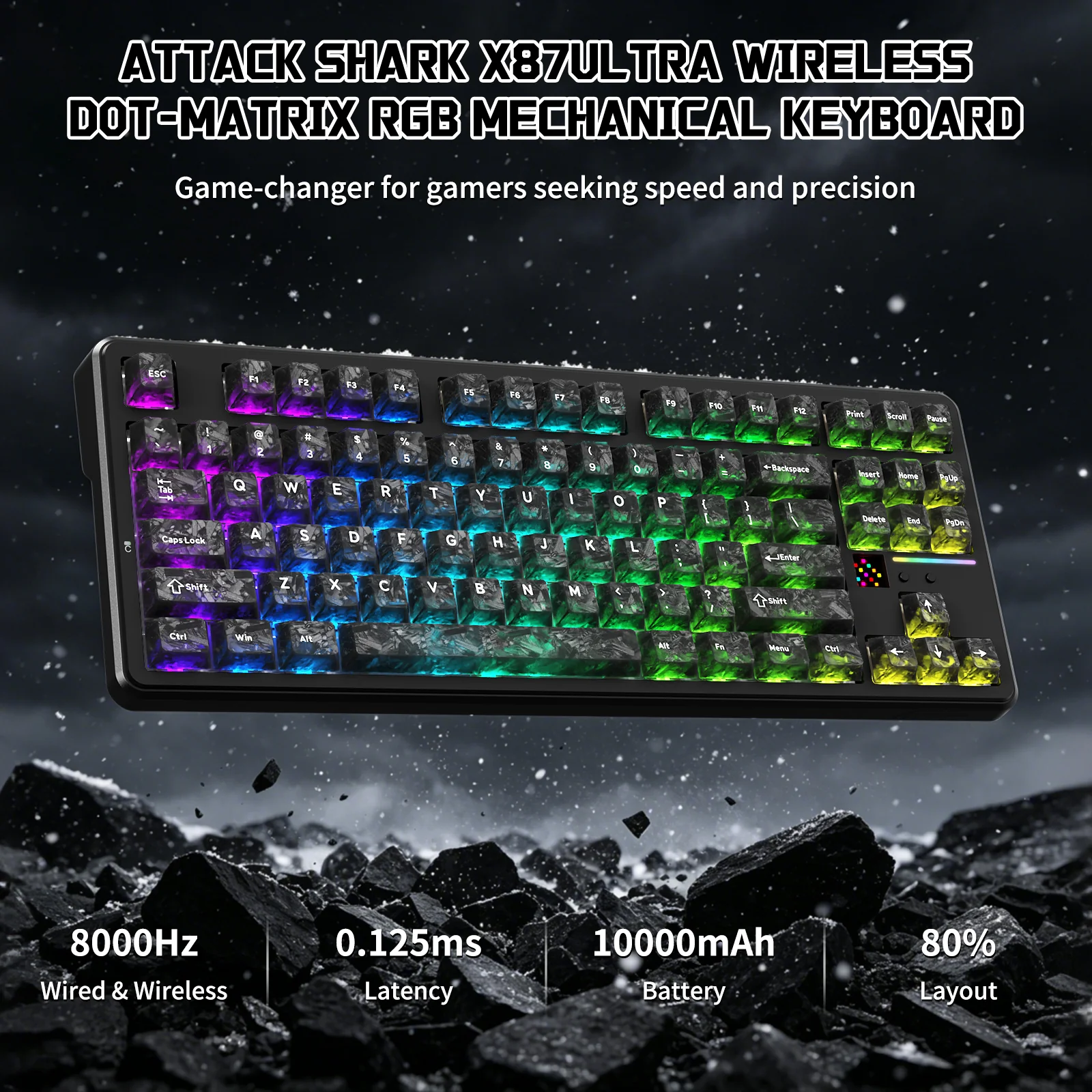 ATTACK SHARK X87 ULTRA Wireless Mechanical Keyboard With 8K Wireless Receiver