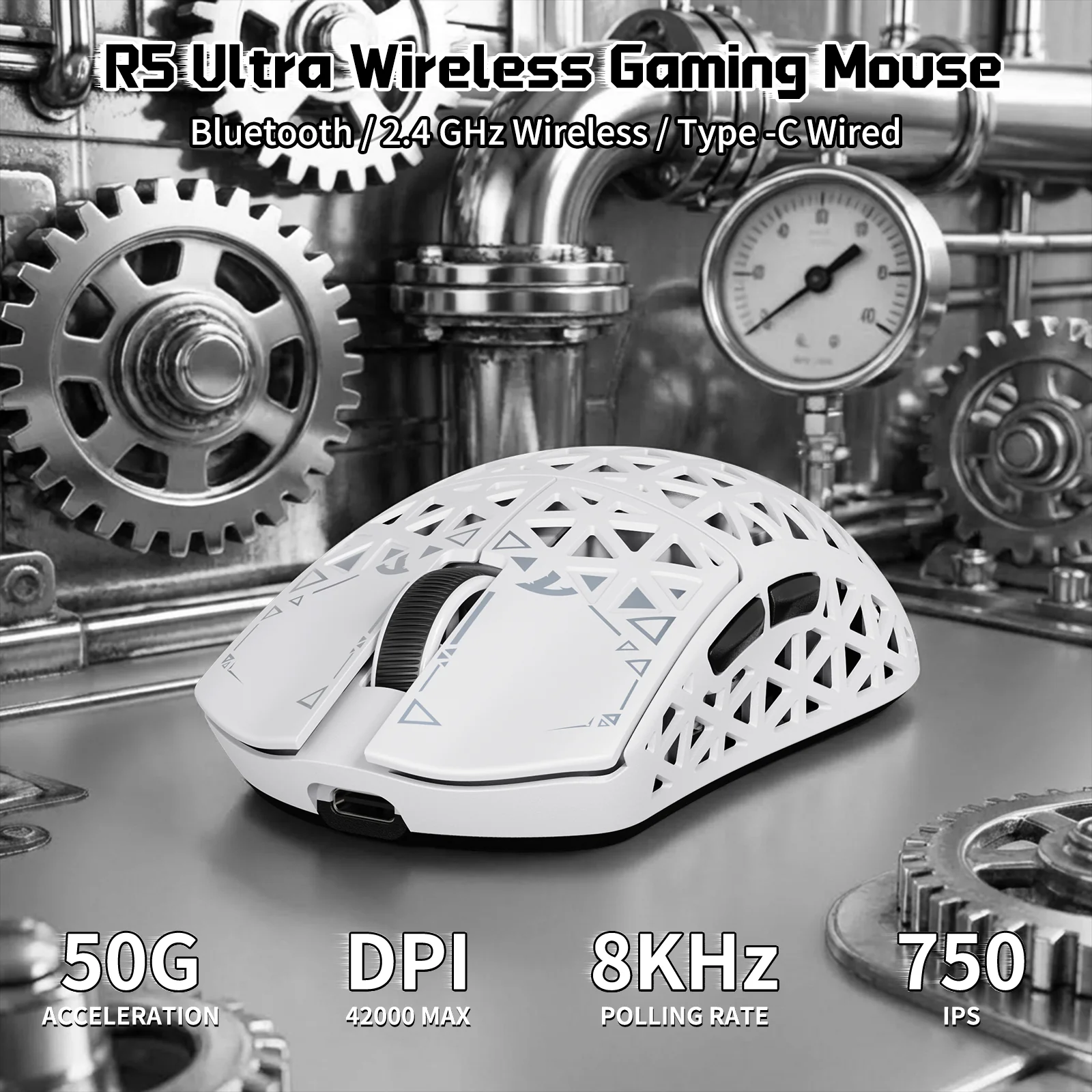 ATTACK SHARK R68 HE & R5 ULTRA Carbon Fiber Gaming Bundle With C01 ULTRA Coiled Cable