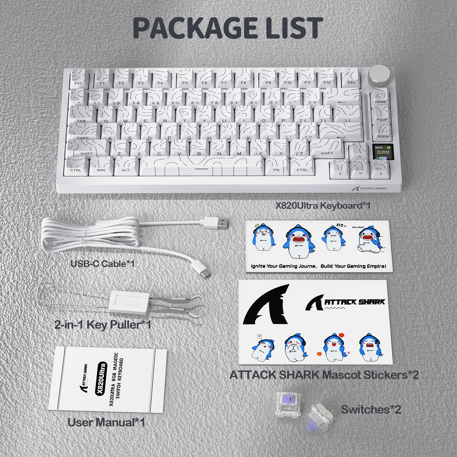 ATTACK SHARK X820Ultra Tri-mode Gasket Mechanical Keyboard
