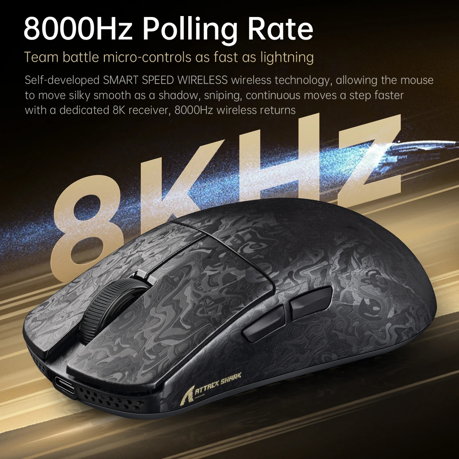 ATTACK SHARK R68 HE & R11 ULTRA Carbon Fiber Gaming Bundle With C01 ULTRA Coiled Cable