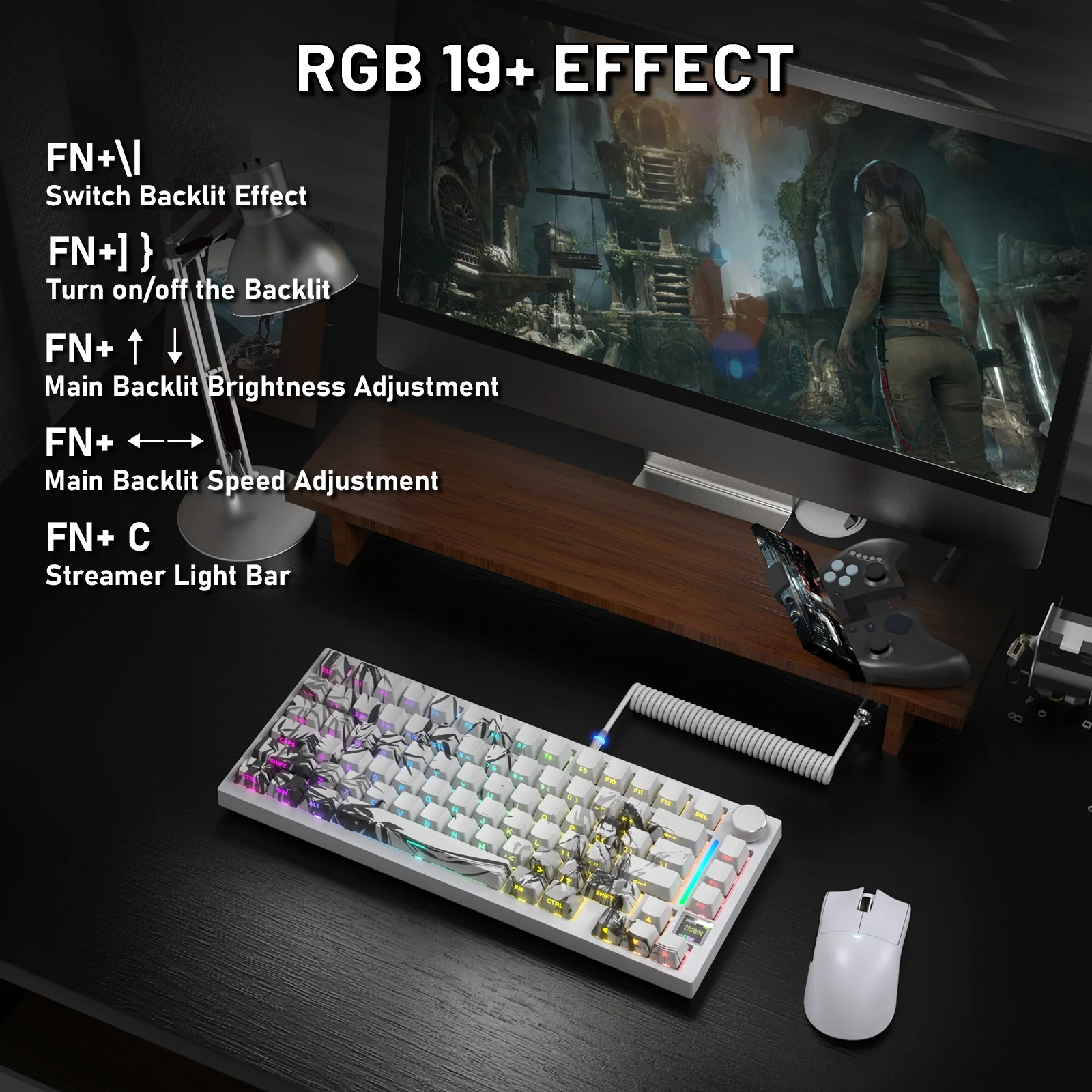 ATTACK SHARK X820ULTRA Mechanical Keyboard with C01ULTRA Coiled Cable