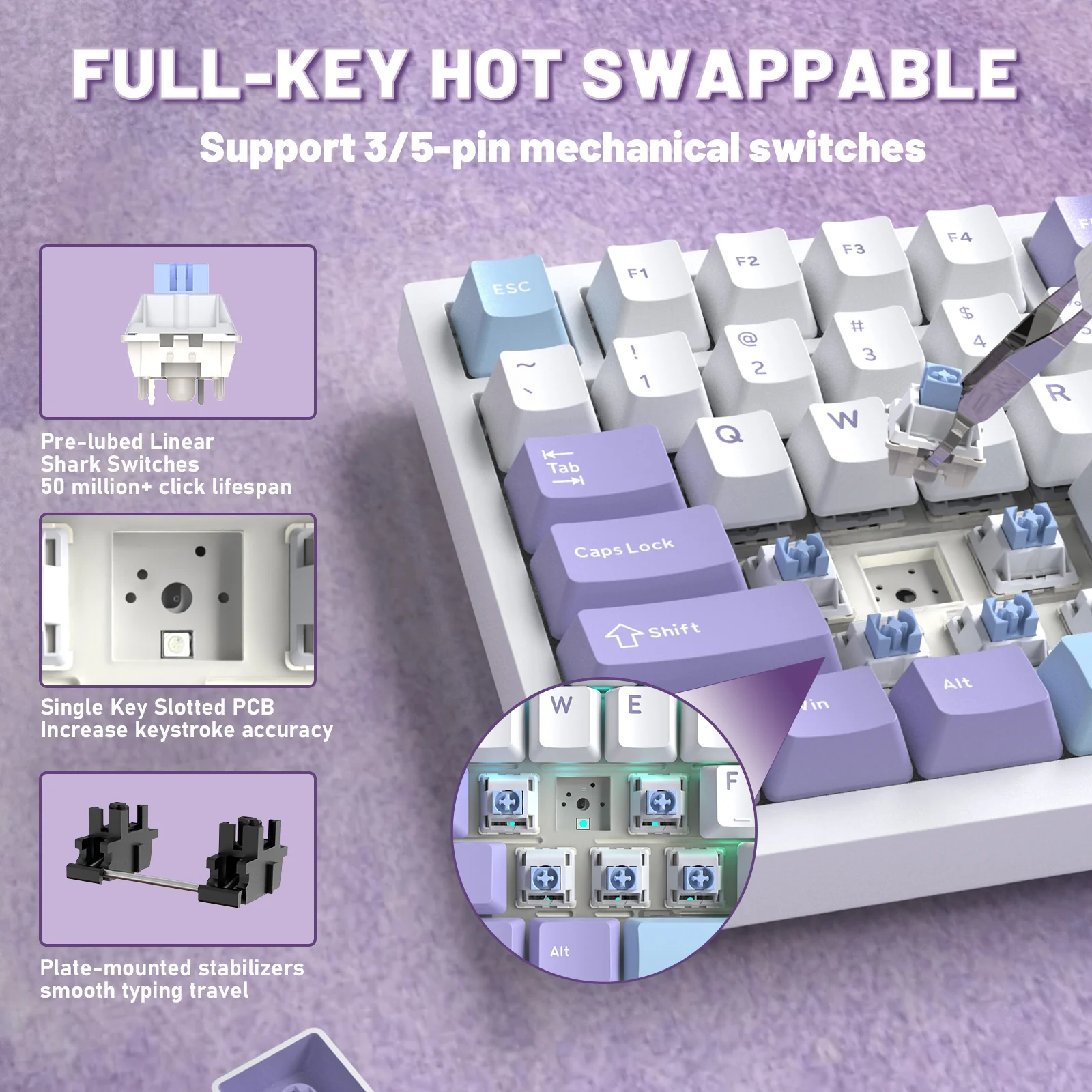 ATTACK SHARK X820ULTRA Mechanical Keyboard with C01ULTRA Coiled Cable