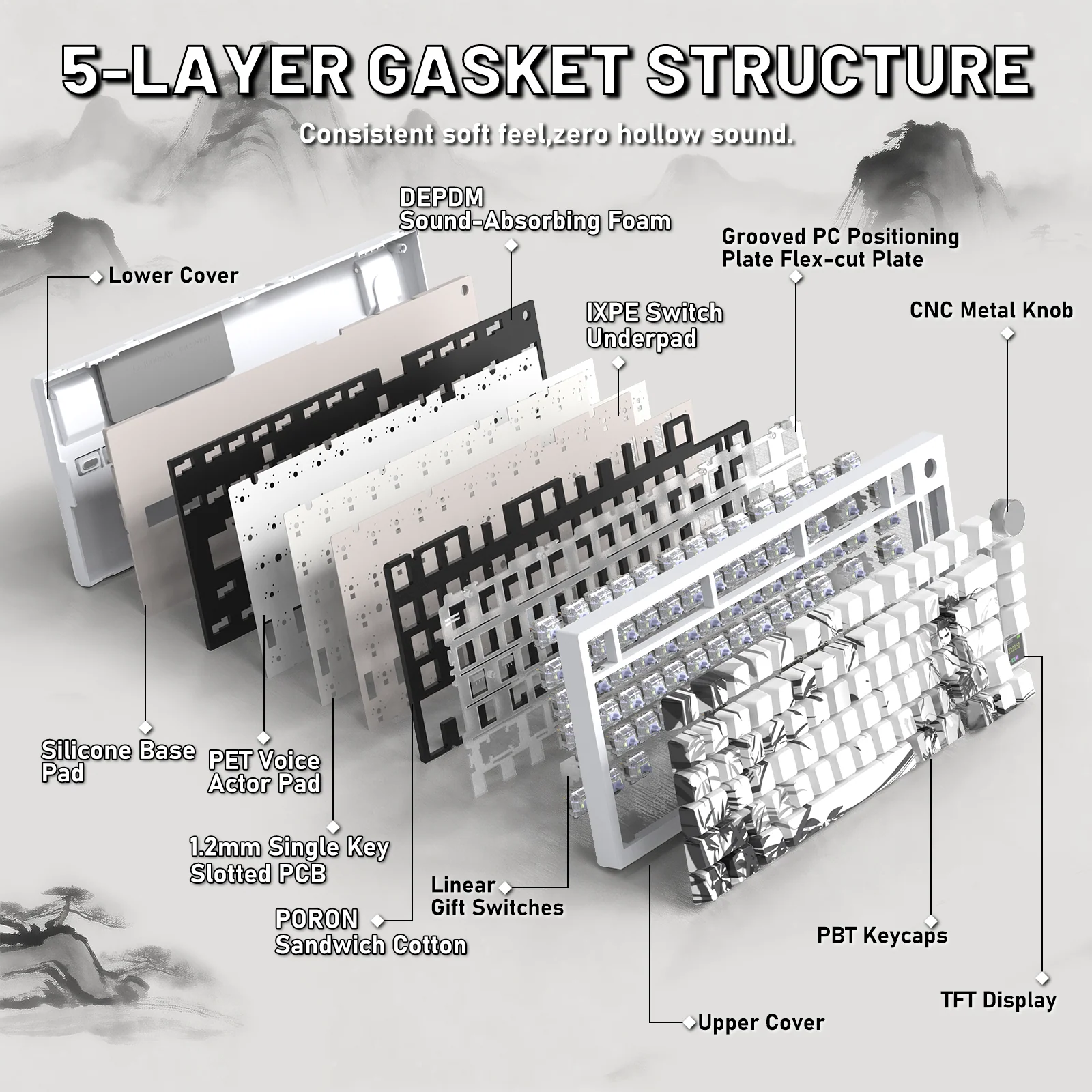 ATTACK SHARK X820ULTRA Mechanical Keyboard with C01ULTRA Coiled Cable
