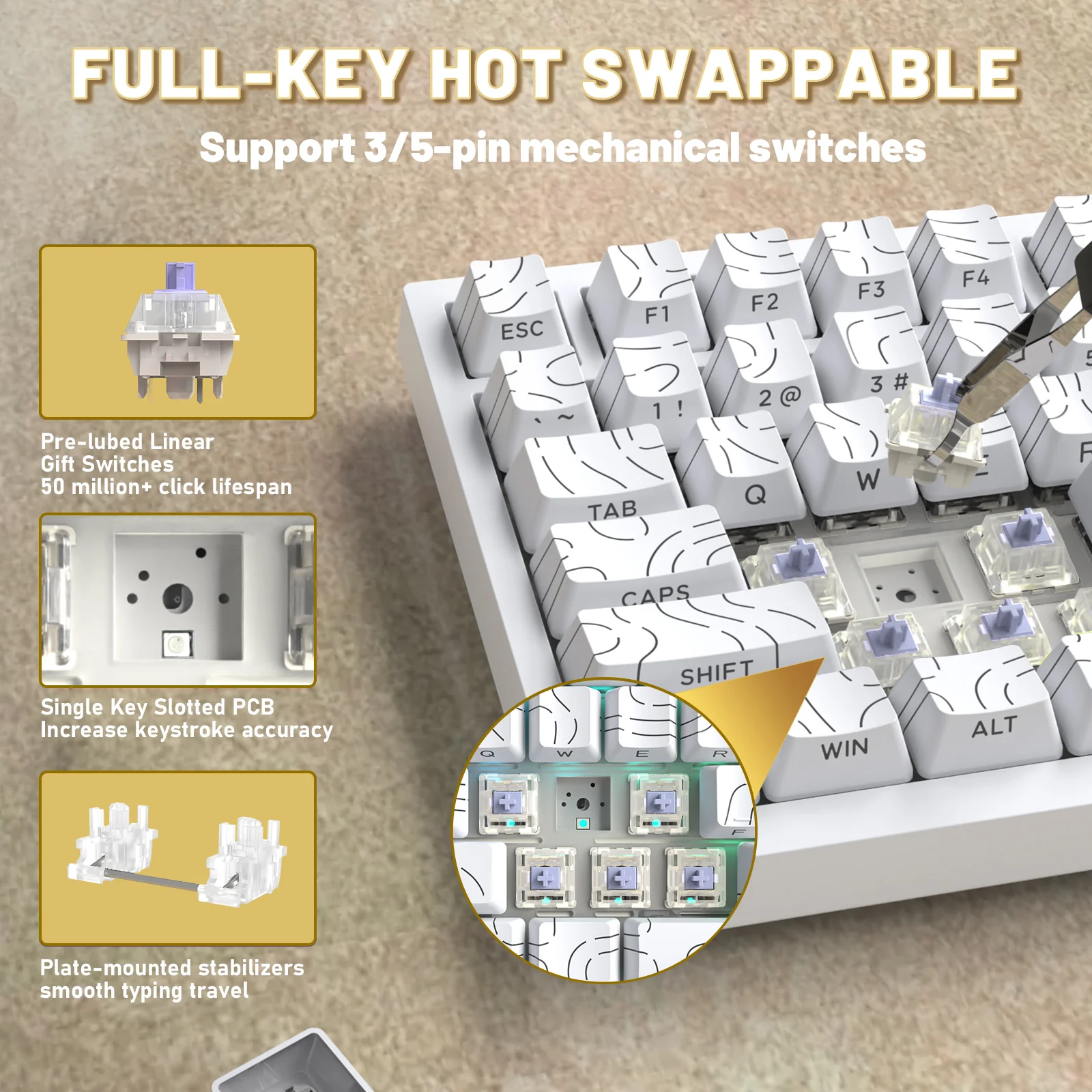 ATTACK SHARK X820ULTRA Mechanical Keyboard with C01ULTRA Coiled Cable