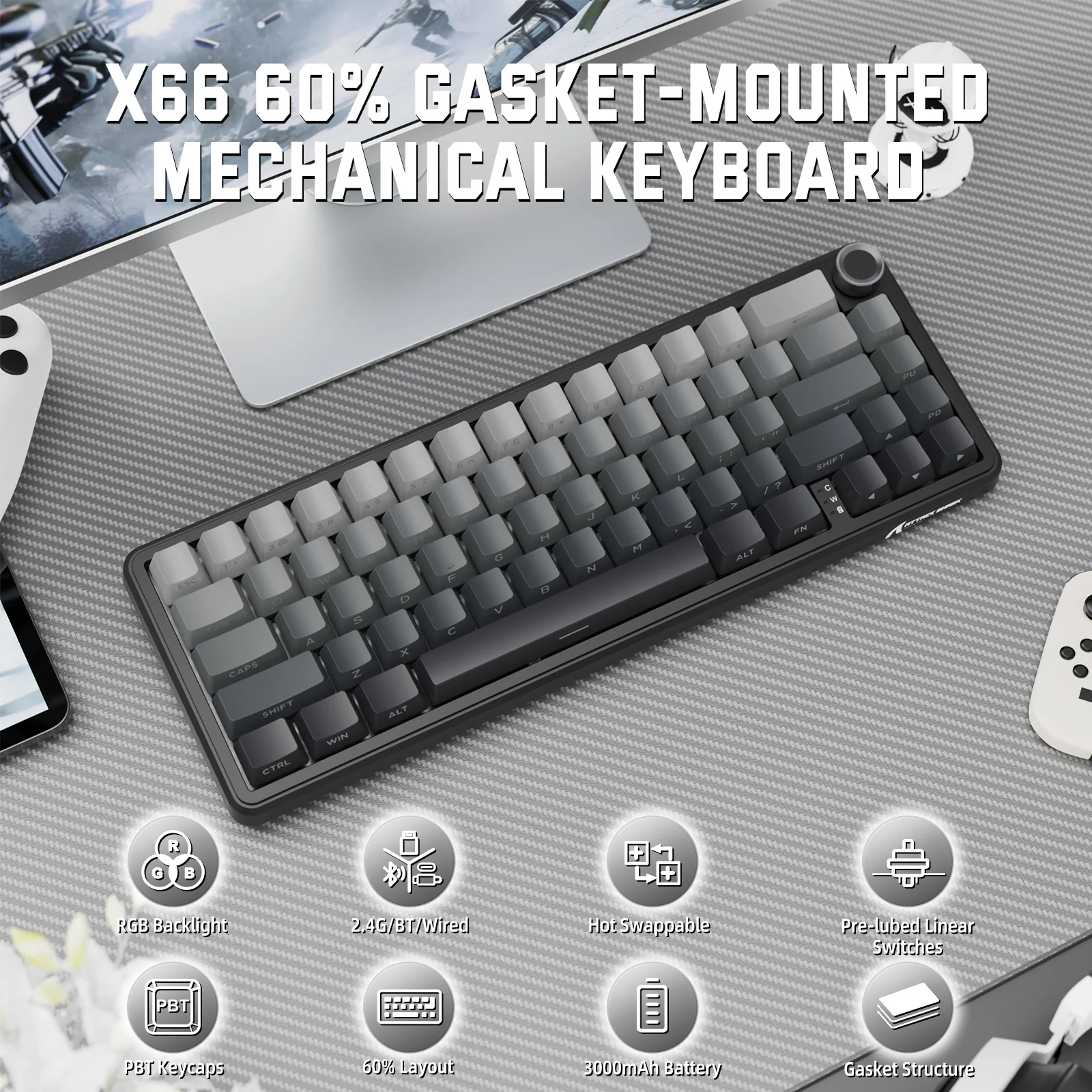 14-attack-shark-x66-wireless-mechanical-keyboard-with-side-printed-pbt-keycaps-2.webp ATTACK SHARK X66 Wireless Mechanical Keyboard with Side Printed PBT Keycaps