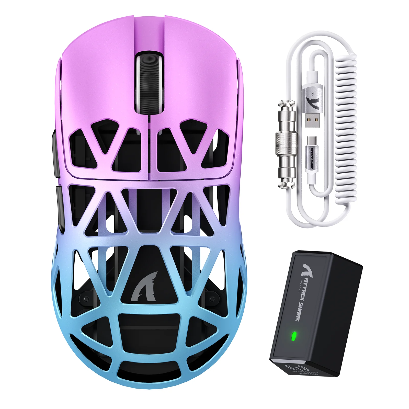 ATTACK SHARK R2 Magnesium Alloy PAW3950 Gaming Mouse 8K with Mouse Coiled Cable (Not Include the Charging Dock)