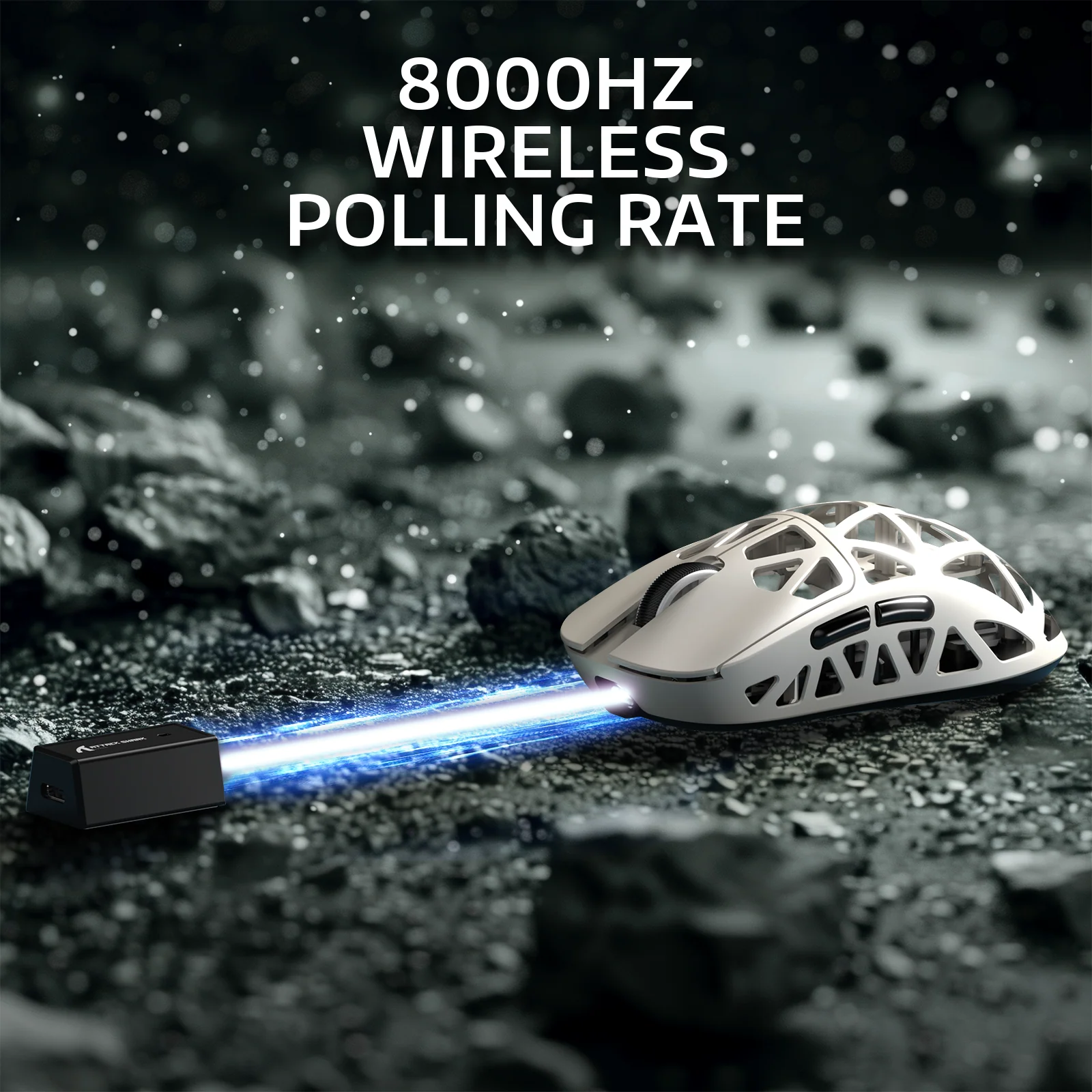 ATTACK SHARK R2 Magnesium Alloy PAW3950 Gaming Mouse 8K with Mouse Coiled Cable (Not Include the Charging Dock)