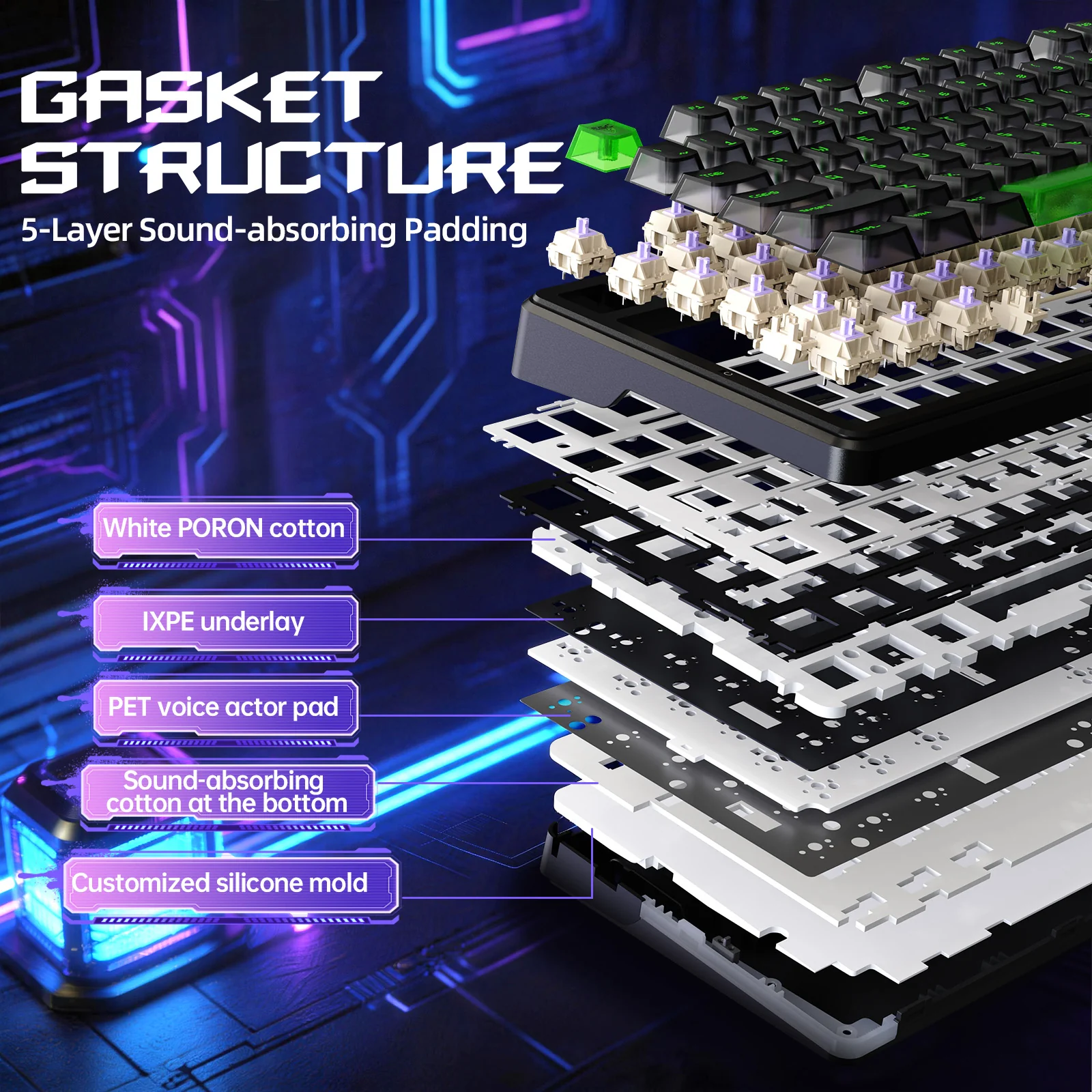 ATTACK SHARK X87 ULTRA Wireless Gaming Keyboard with 8KHz Receiver and RGB Coiled Cable
