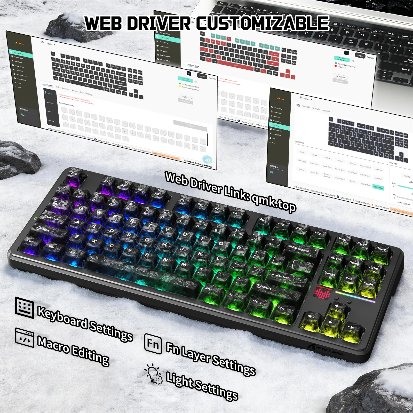 ATTACK SHARK X87 ULTRA Wireless Mechanical Keyboard With 8K Wireless Receiver