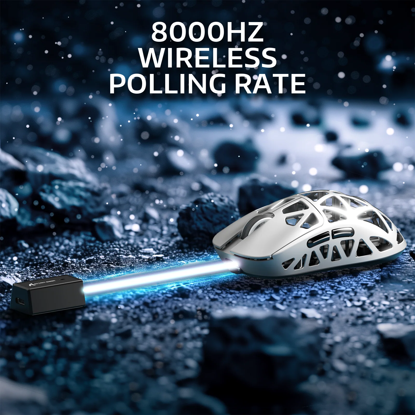 ATTACK SHARK R2 Magnesium Alloy PAW3950 Gaming Mouse 8K with Mouse Coiled Cable (Not Include the Charging Dock)