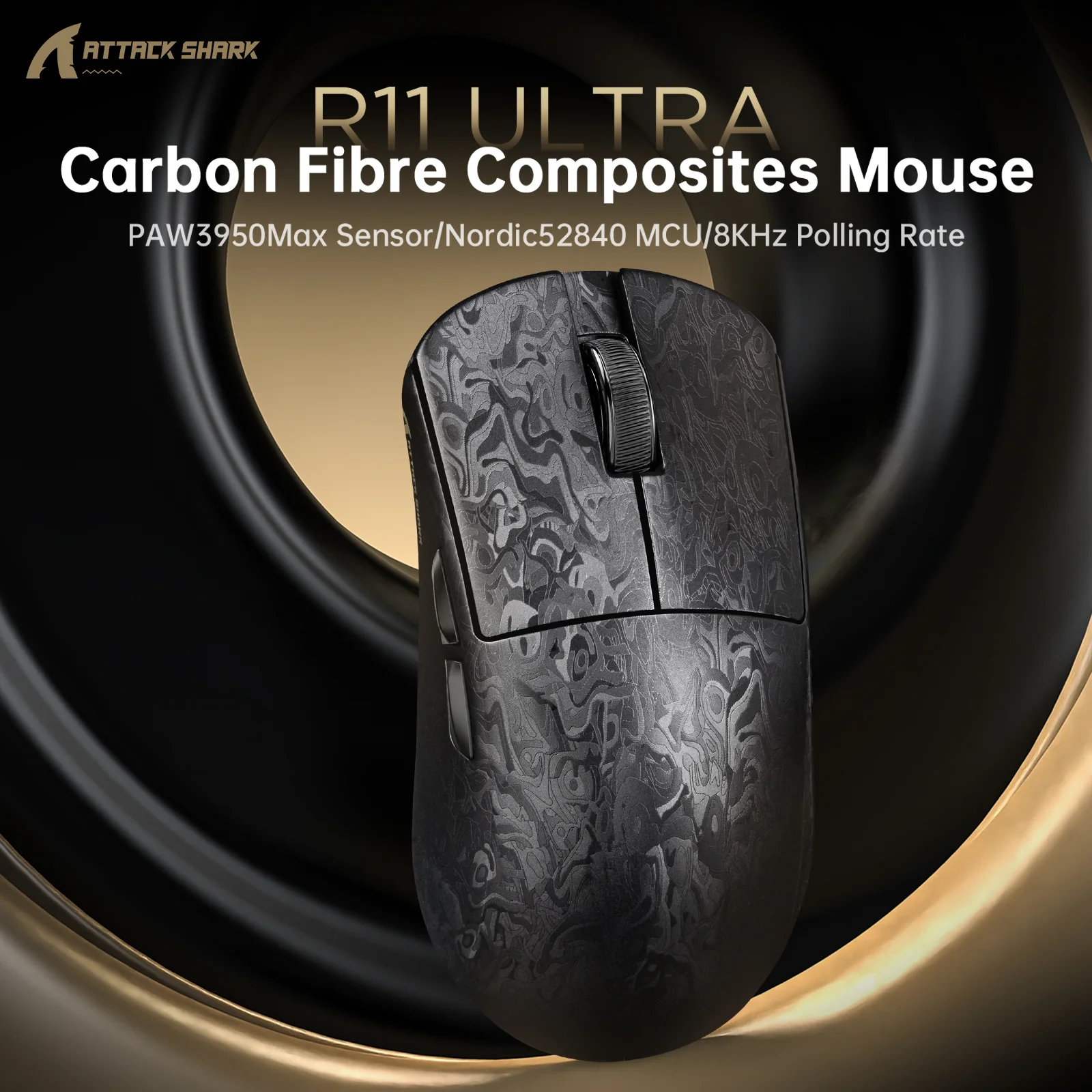 ATTACK SHARK R68 HE & R11 ULTRA Carbon Fiber Gaming Bundle With C01 ULTRA Coiled Cable