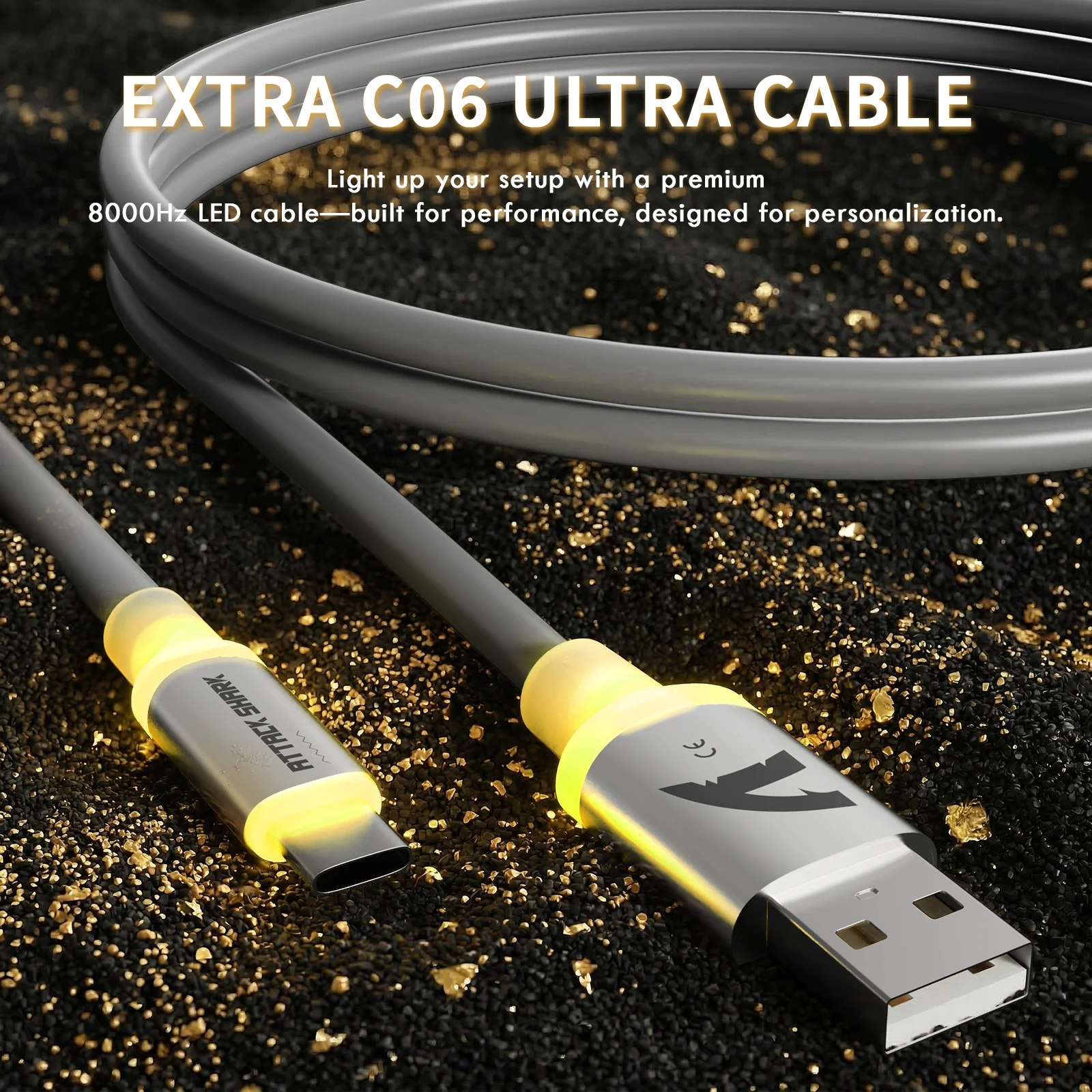 ATTACK SHARK X11 ULTRA Carbon Fiber Wireless Gaming Mouse With C06 Ultra LED Cable
