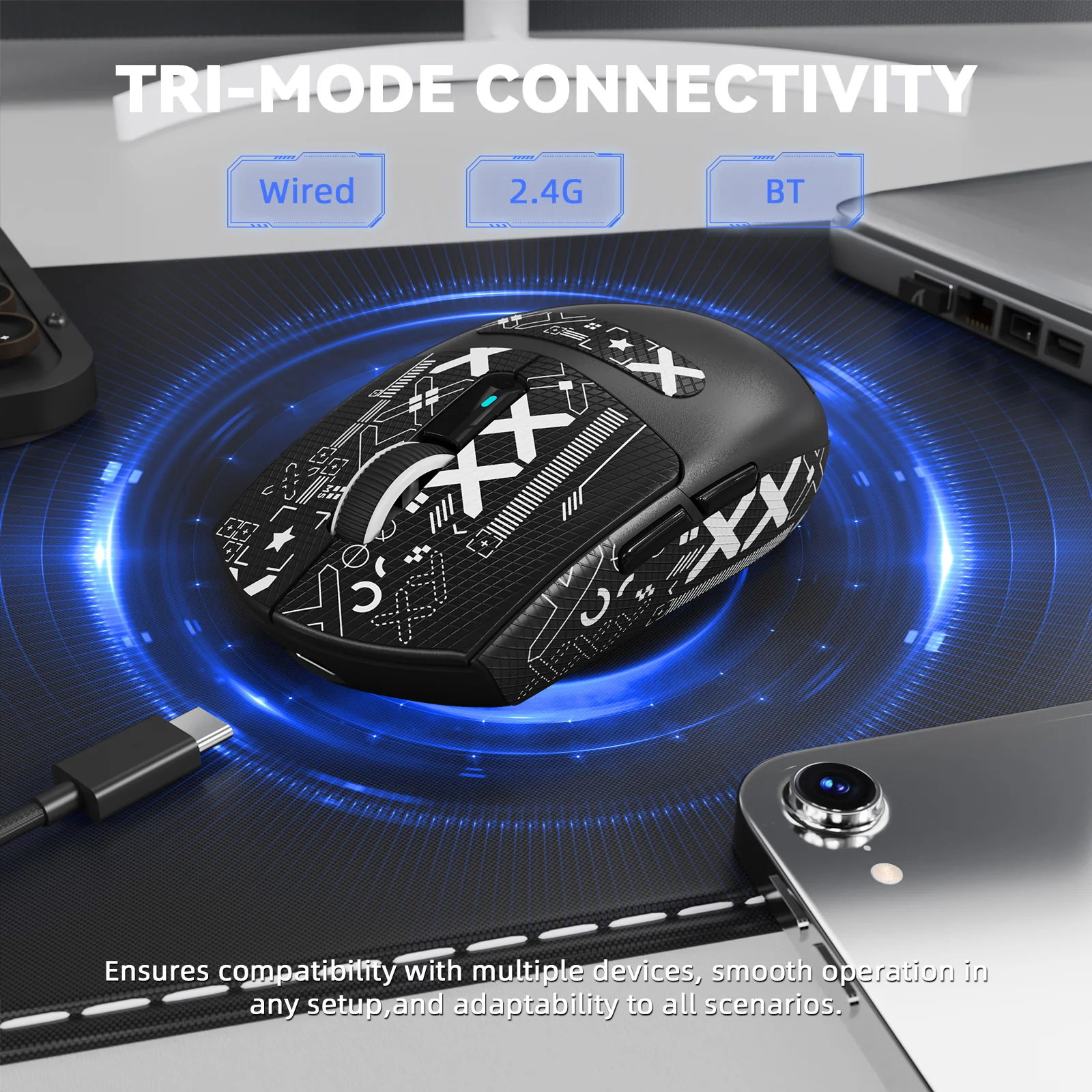 ATTACK SHARK G3 PRO Tri-mode Wireless Gaming Mouse with Charge Dock 25000 DPI Ultra Lightweight