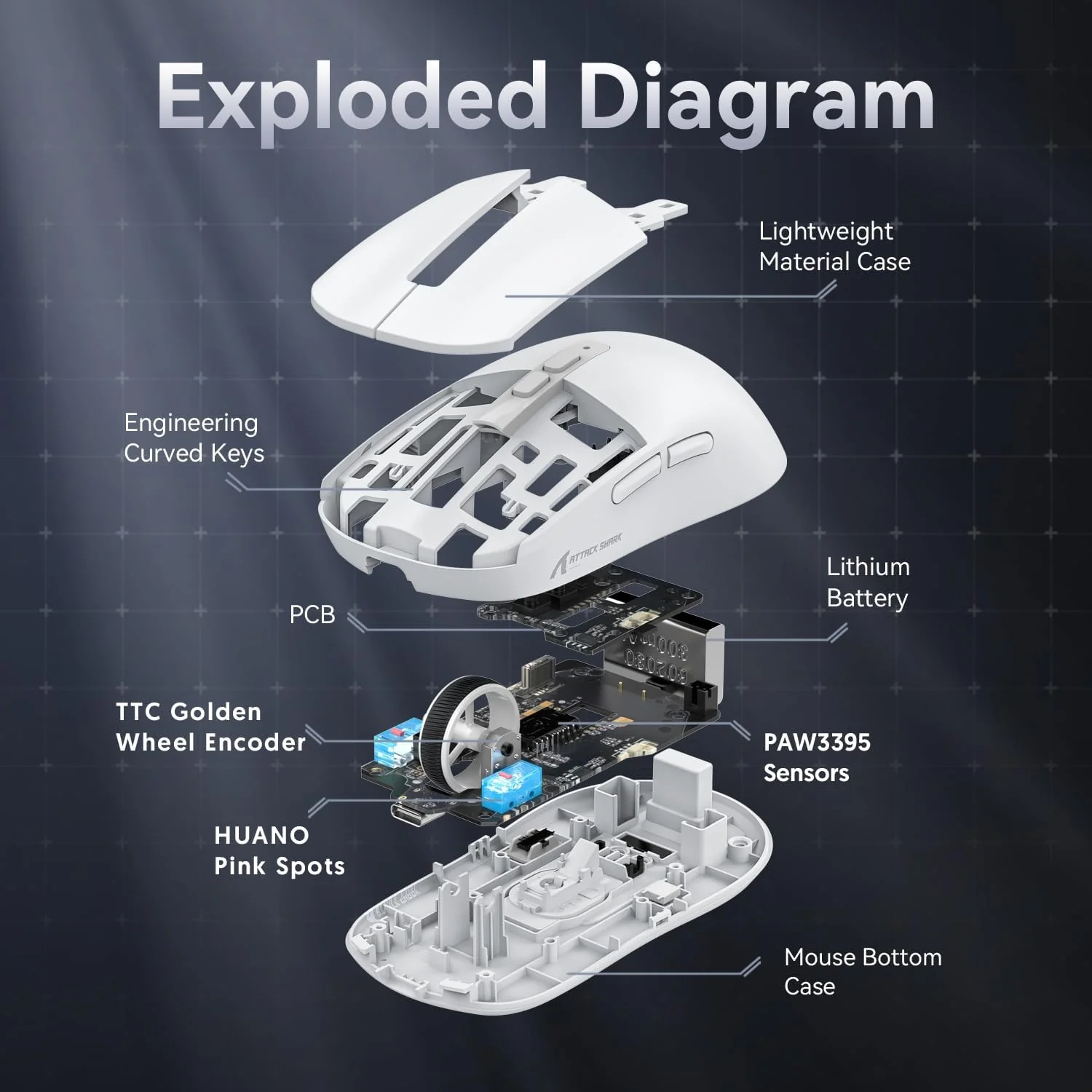 ATTACK SHARK X6 Three Modes Gaming Mouse With Charging Dock