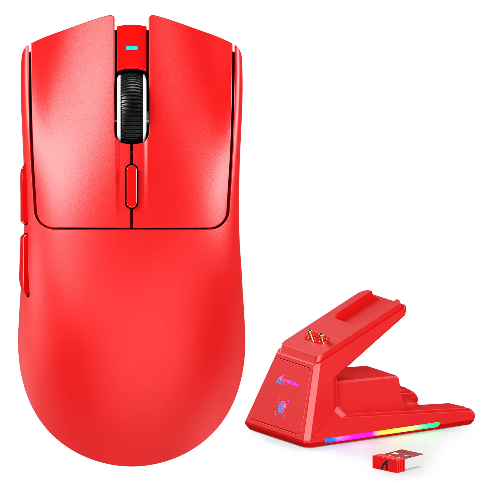 ATTACK SHARK X1 Tri-mode Gaming Mouse With Touchpad RGB Charging Dock PAW3395PRO Sensor