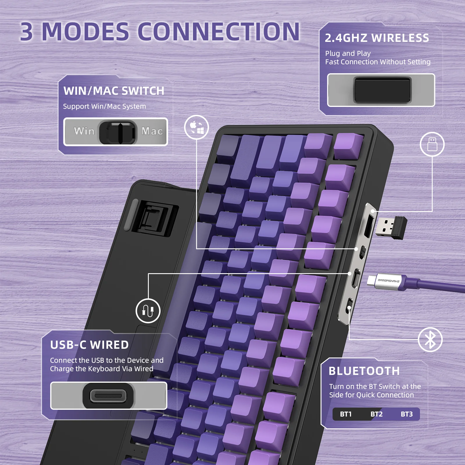 ATTACK SHARK X85 Wireless Mechanical Keyboard