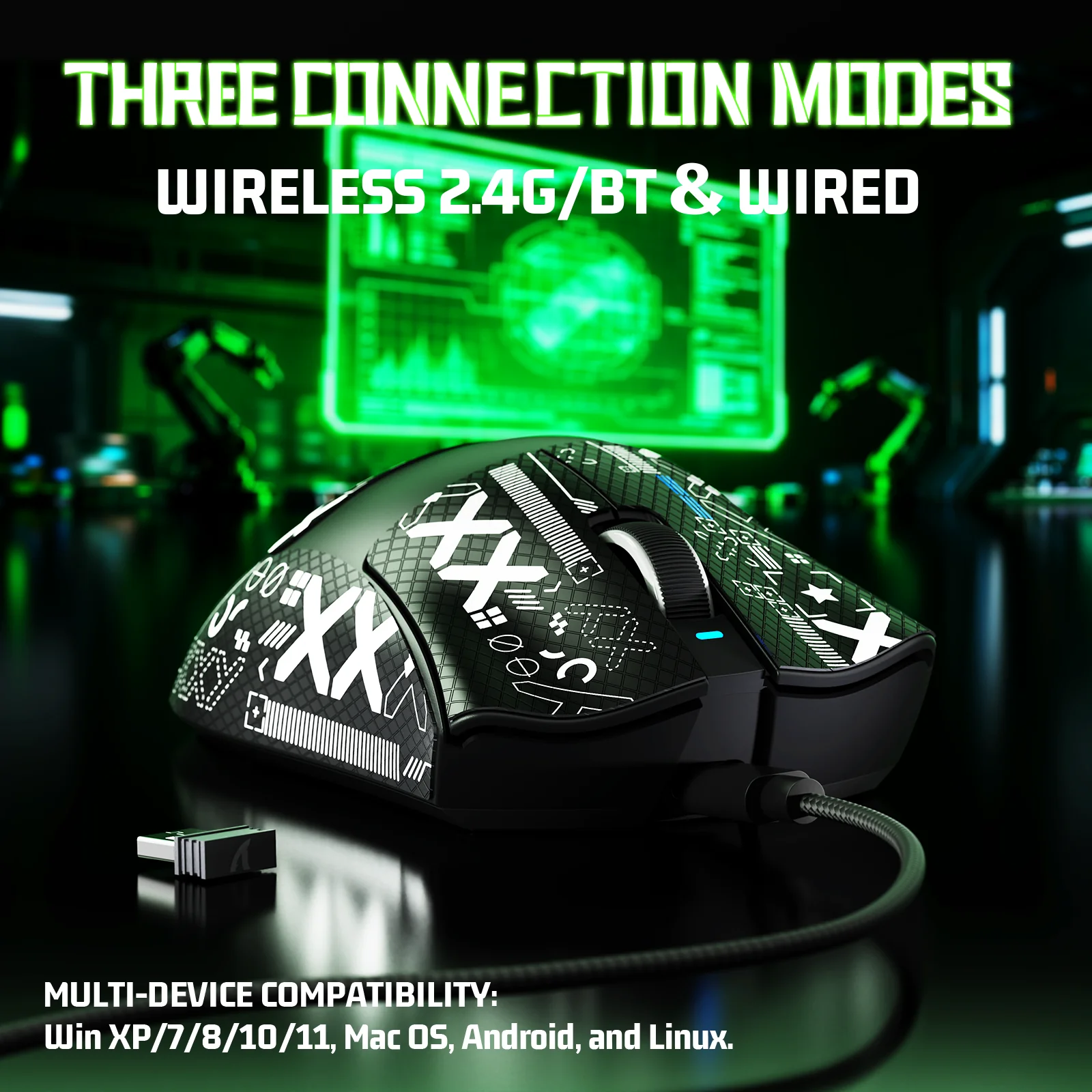 ATTACK SHARK V3 Ultra-Light Tri-Mode Gaming Mouse