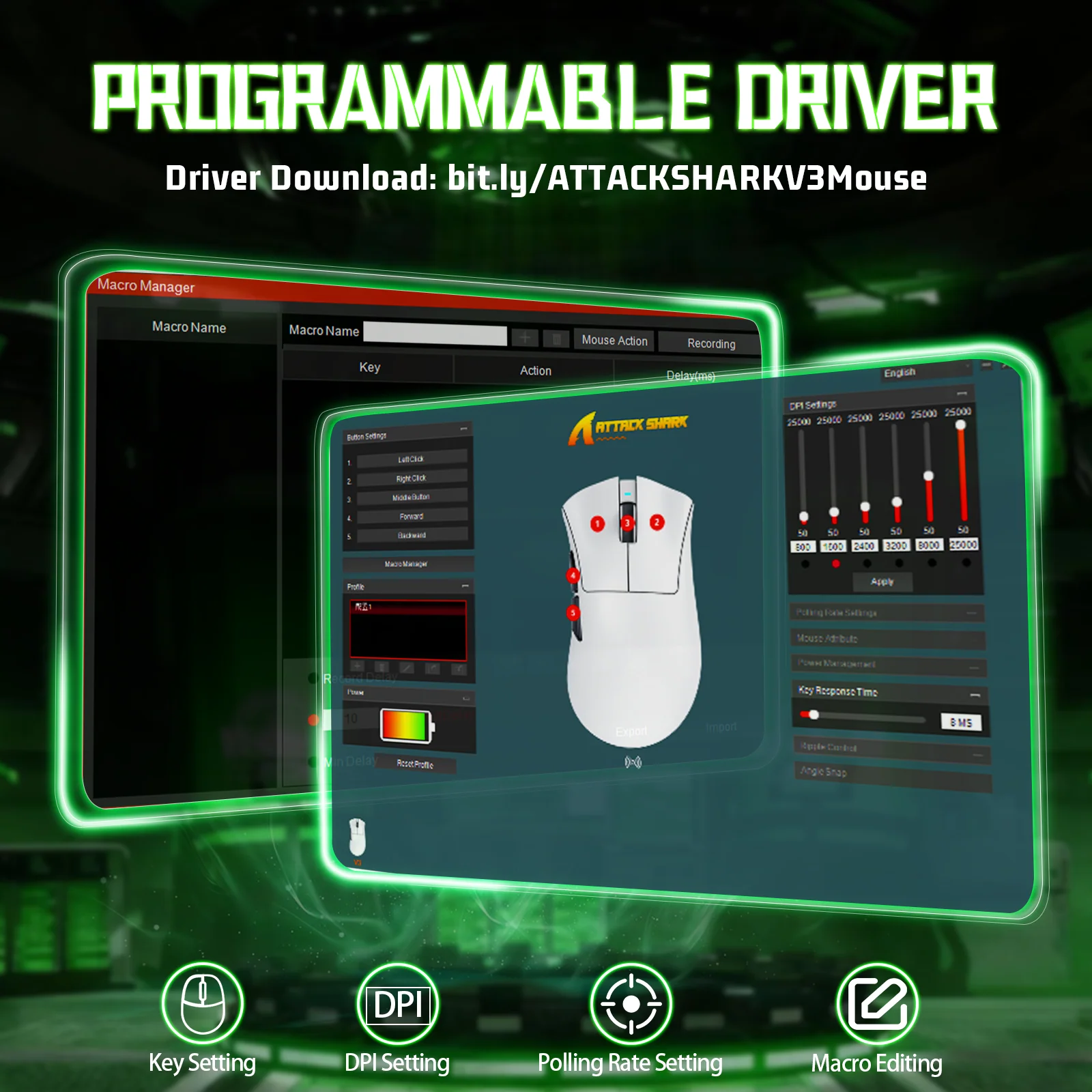 ATTACK SHARK V3 Ultra-Light Tri-Mode Gaming Mouse