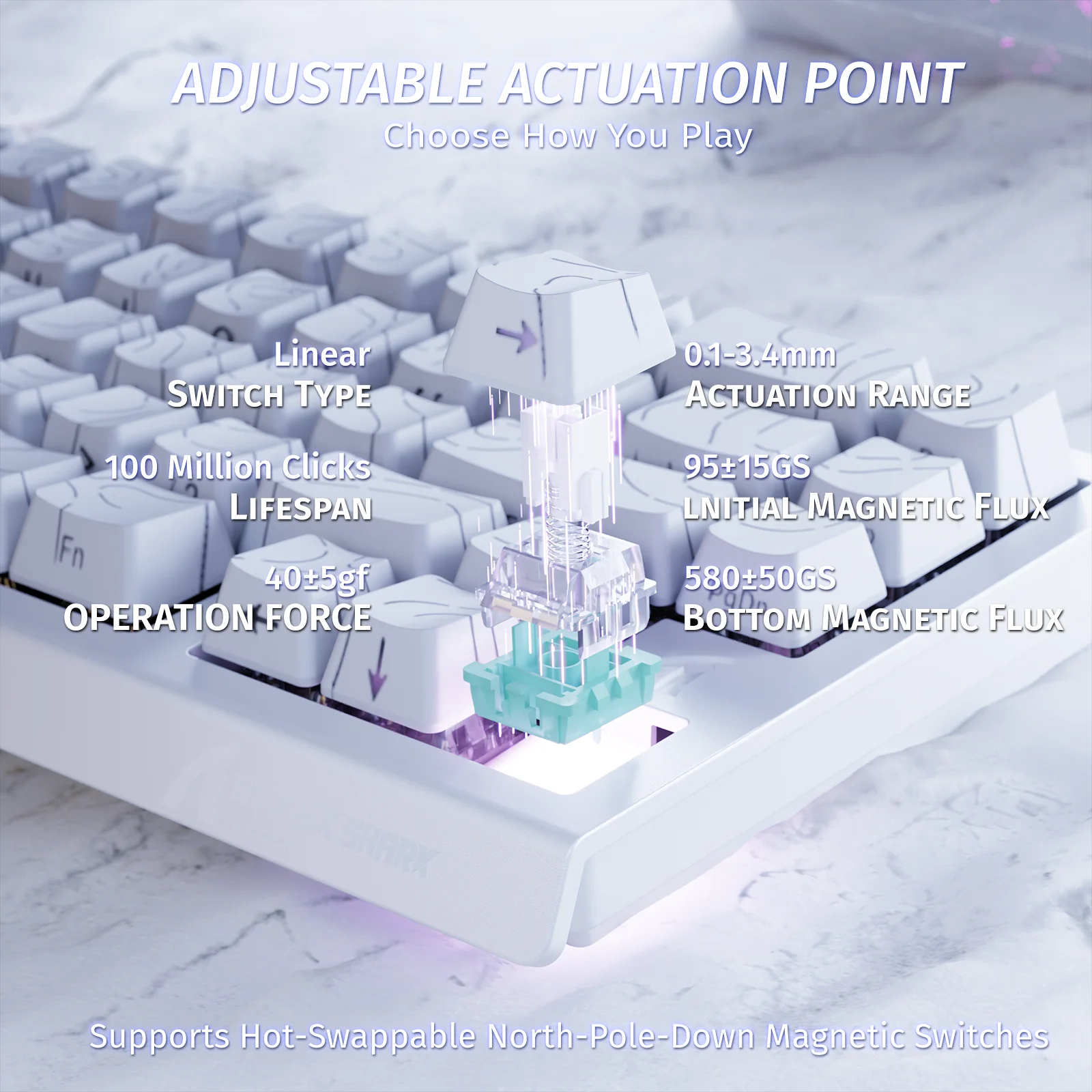 ATTACK SHARK X68 HE Rapid Trigger Keyboard Magnetic Switch