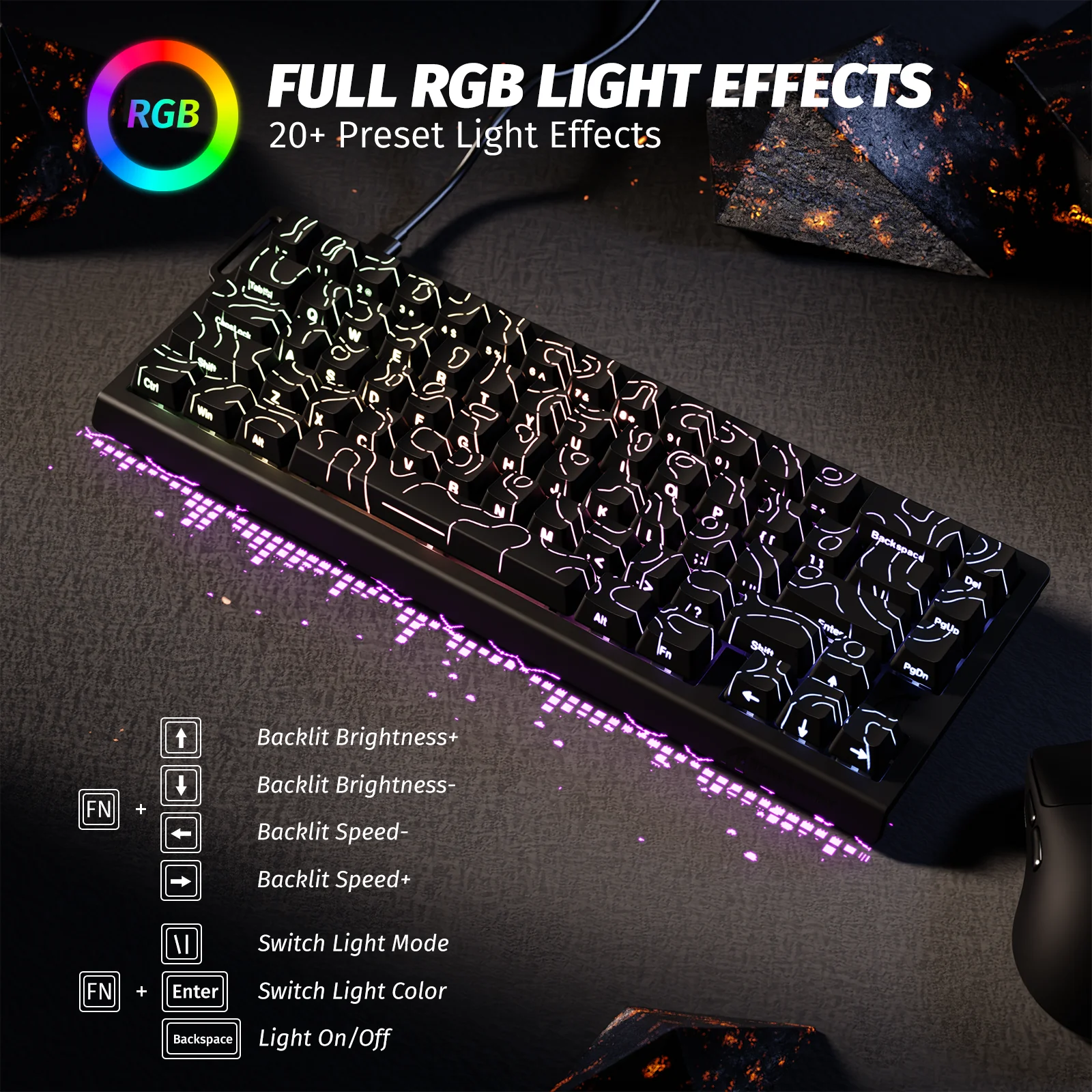 ATTACK SHARK X68 HE Rapid Trigger Keyboard Magnetic Switch