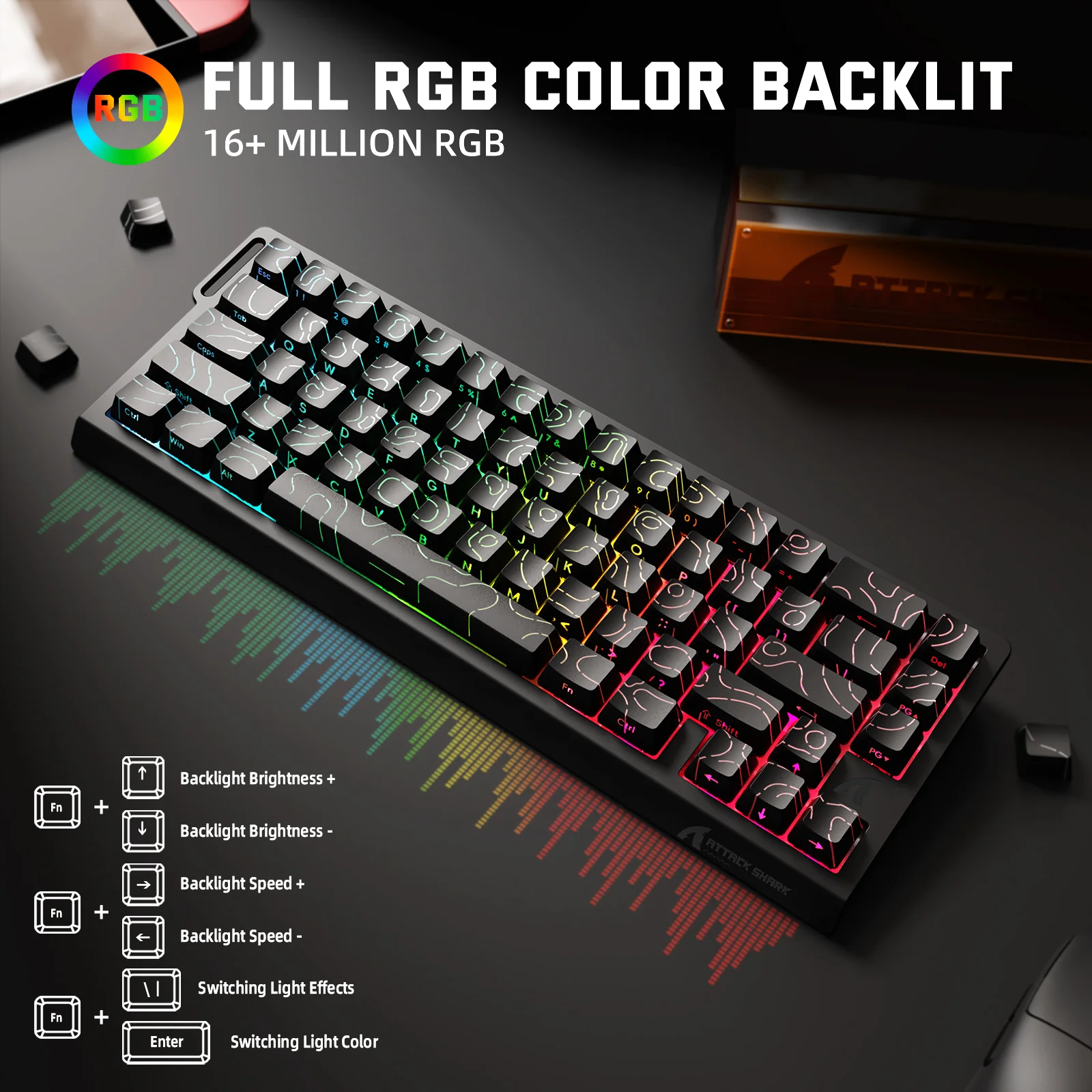 ATTACK SHARK X68PRO HE Wireless Rapid Trigger Keyboard Magnetic Switch