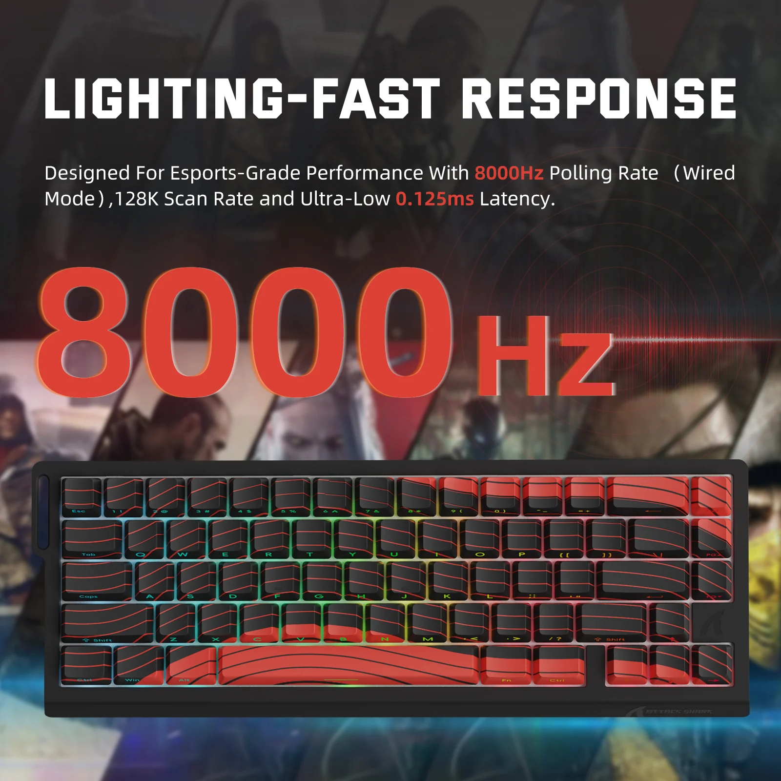 ATTACK SHARK X68PRO HE Wireless Rapid Trigger Keyboard Magnetic Switch