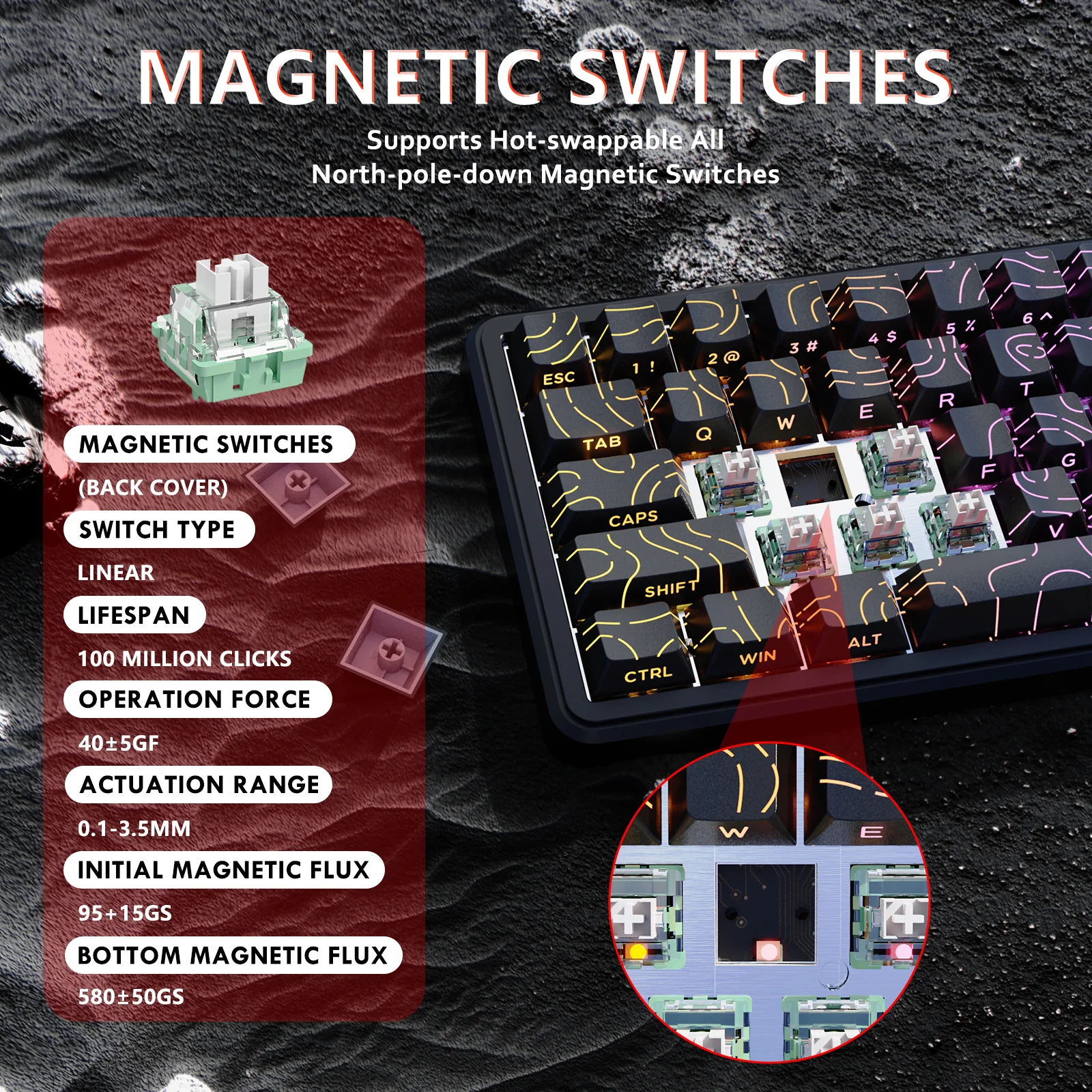 ATTACK SHARK X65 HE Magnetic Switch Rapid Trigger Keyboard