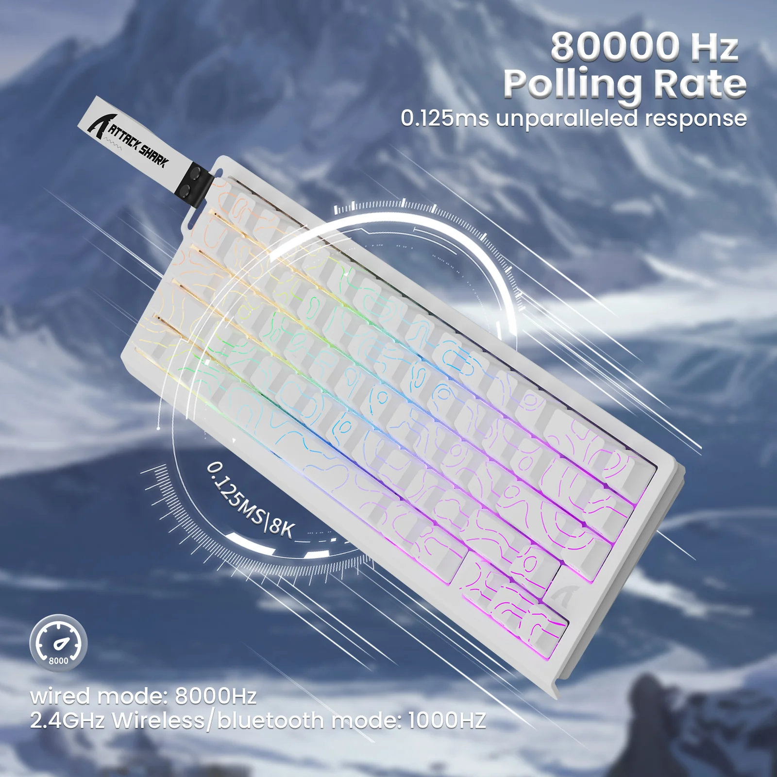 ATTACK SHARK X68PRO HE Wireless Rapid Trigger Keyboard With Coiled Cable