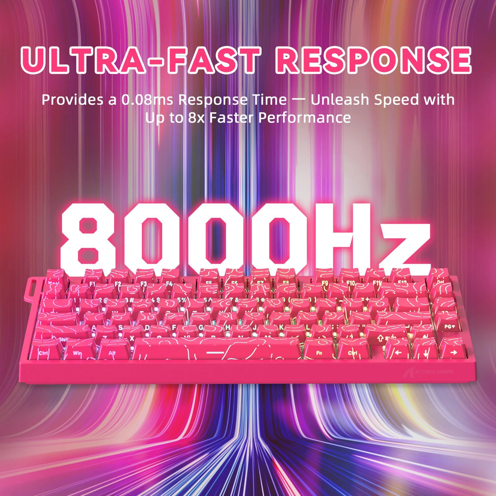 ATTACK SHARK R82 HE Rapid Trigger Keyboard Magnetic Switch with 0.005MM RT