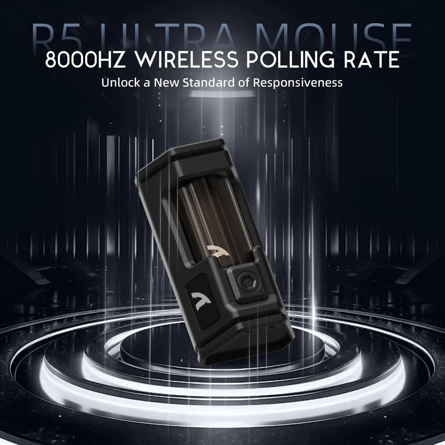 ATTACK SHARK R5 ULTRA Carbon Fiber Wireless 8K PAW3950MAX Gaming Mouse with 8K Coiled Cable