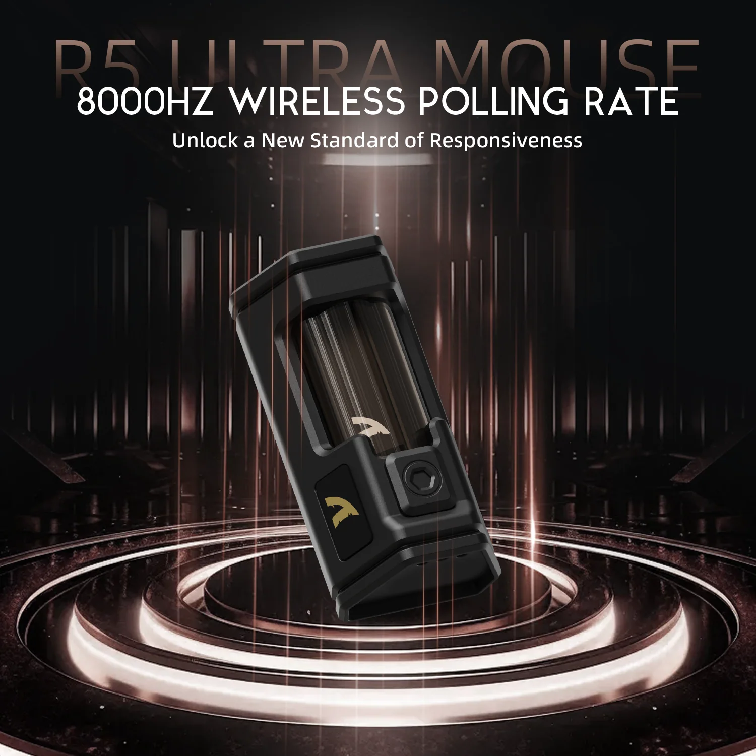 ATTACK SHARK R5 ULTRA Carbon Fiber Wireless 8K PAW3950MAX Gaming Mouse with 8K Coiled Cable