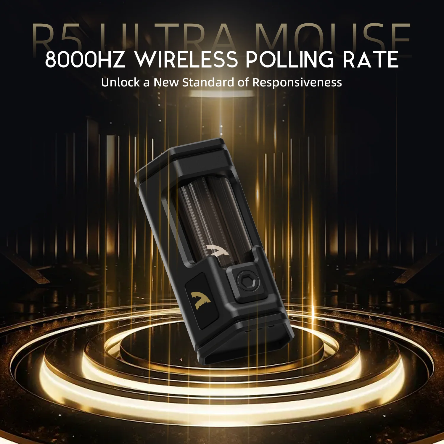 ATTACK SHARK R5 ULTRA Carbon Fiber Wireless 8K PAW3950MAX Gaming Mouse with 8K Coiled Cable