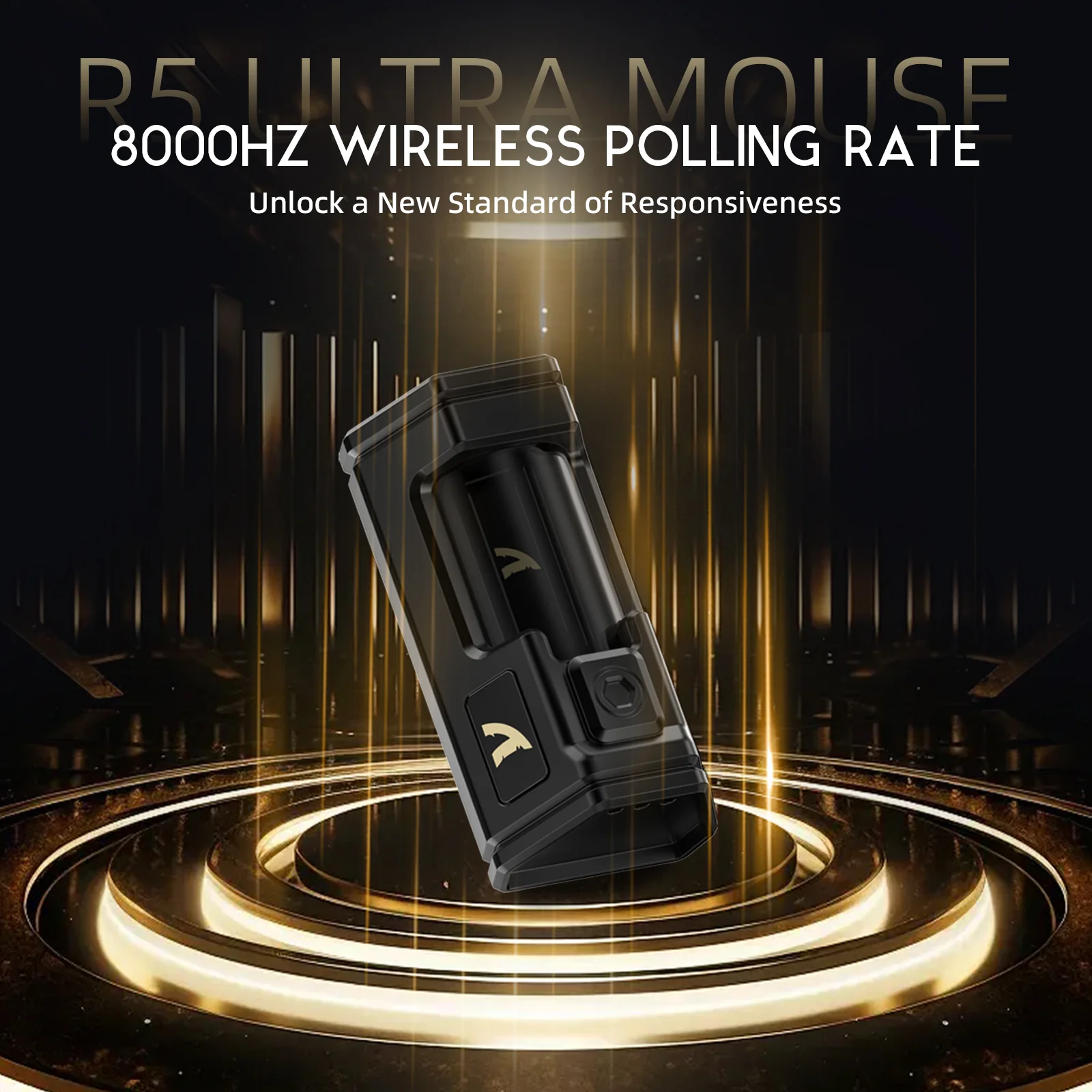 ATTACK SHARK R5 ULTRA Carbon Fiber Wireless 8K PAW3950MAX Gaming Mouse with 8K Coiled Cable