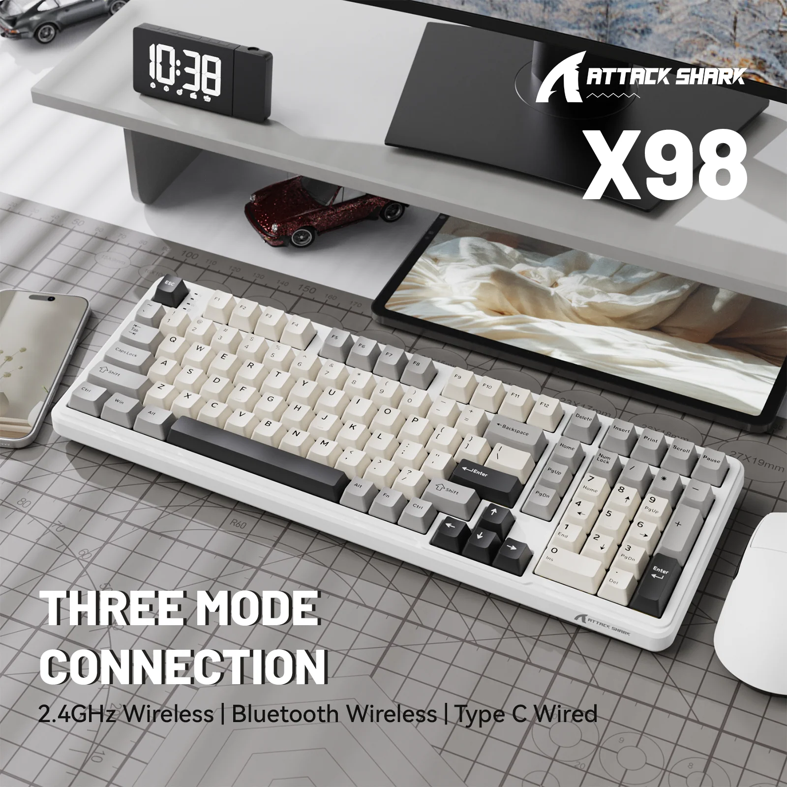 ATTACK SHARK X98 Full-size Wireless Mechanical Keyboard