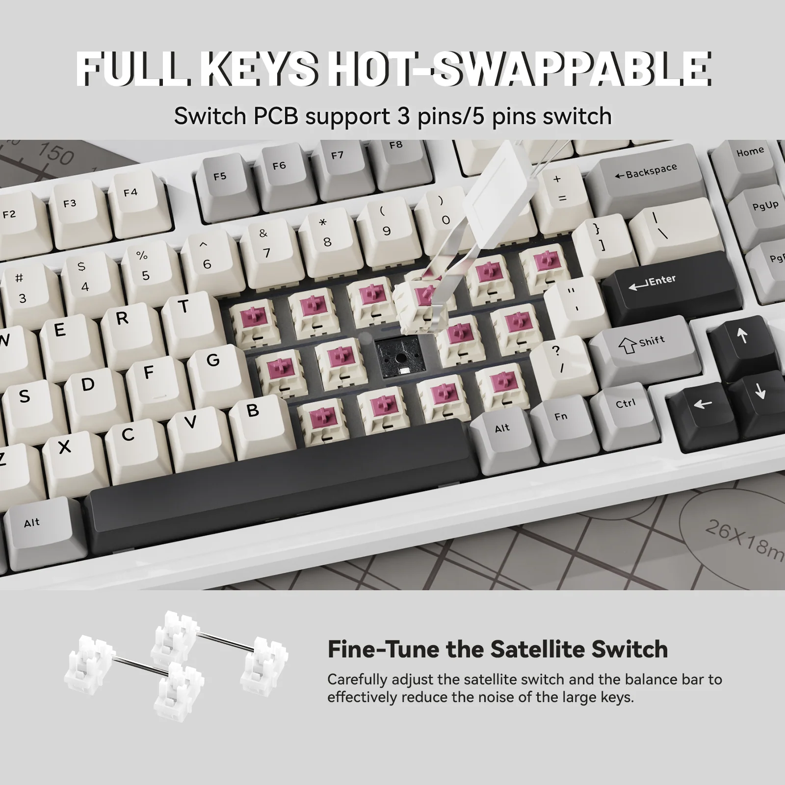 ATTACK SHARK X98 Full-size Wireless Mechanical Keyboard
