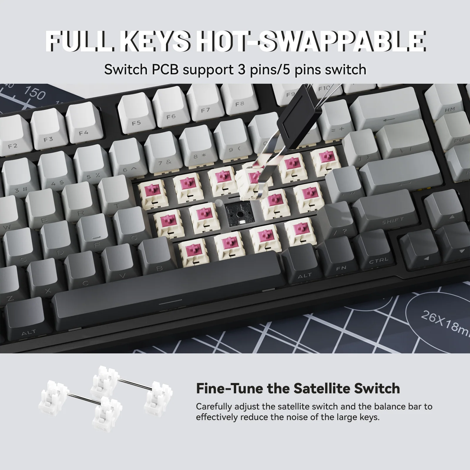 ATTACK SHARK X98 Full-size Wireless Mechanical Keyboard