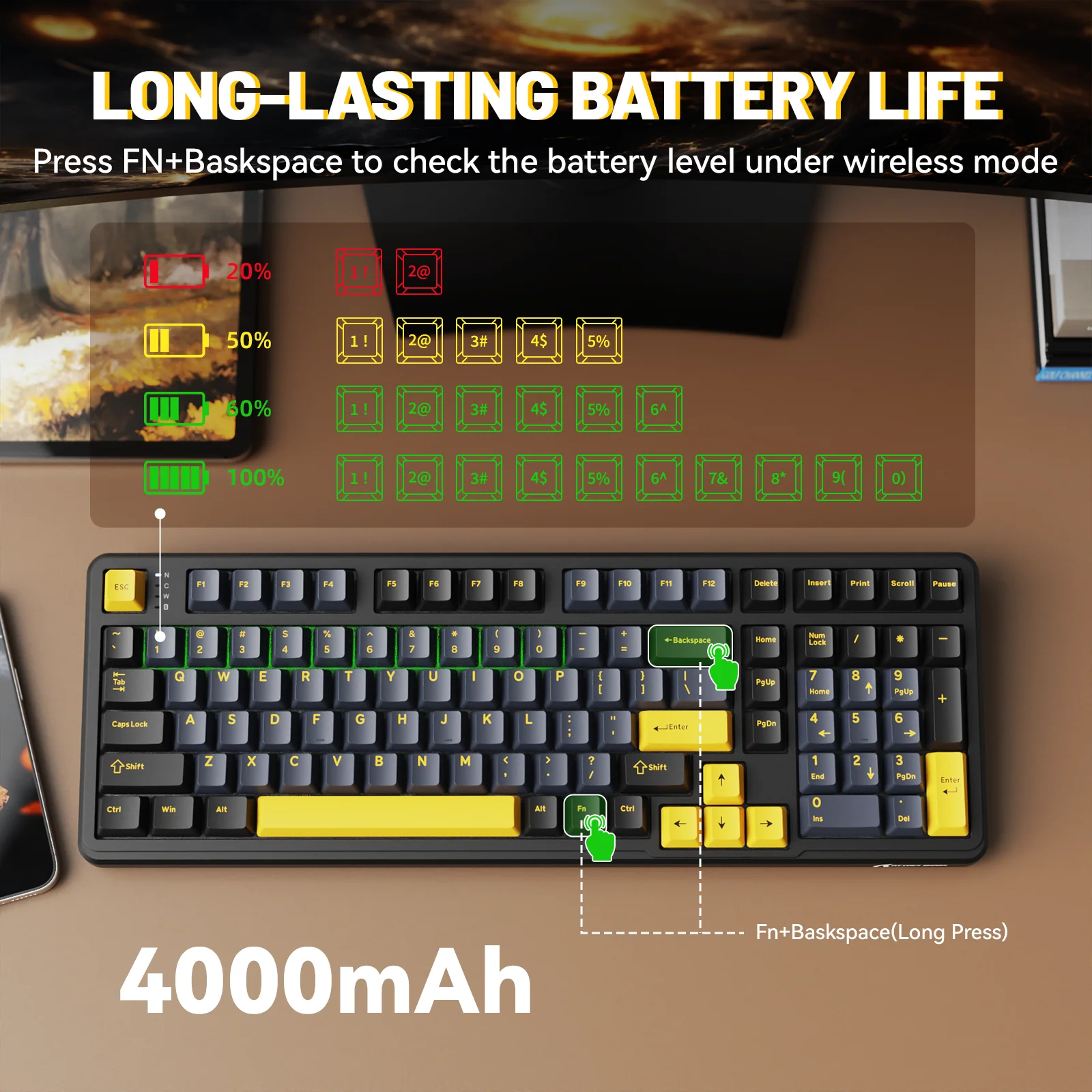 ATTACK SHARK X98 Full-size Wireless Mechanical Keyboard