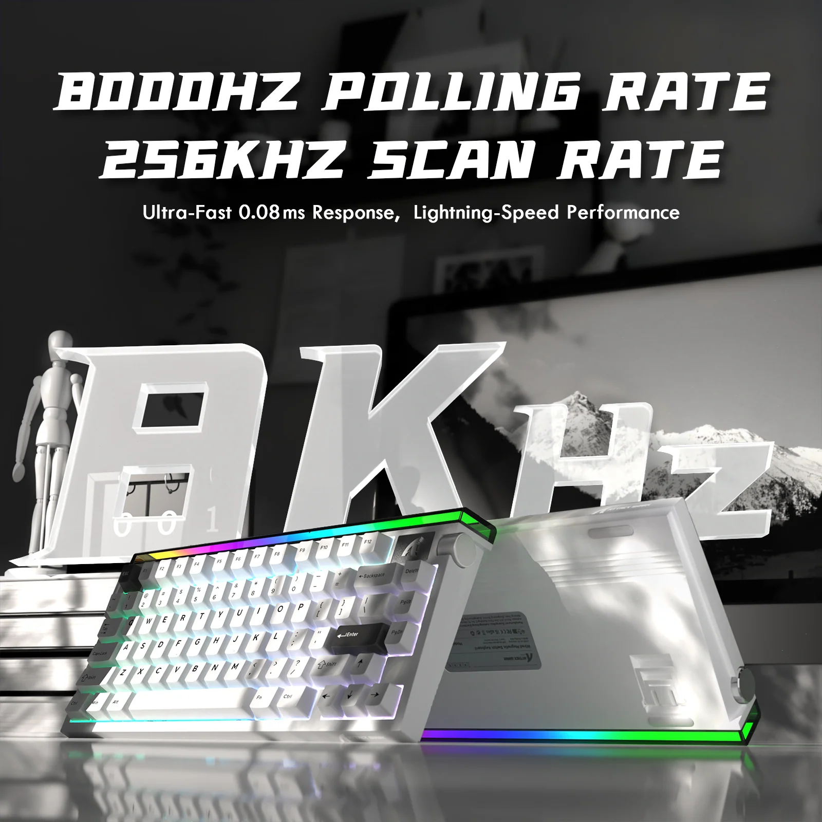ATTACK SHARK R85 HE Rapid Trigger Keyboard Magnetic Switch with Custom Lightbox
