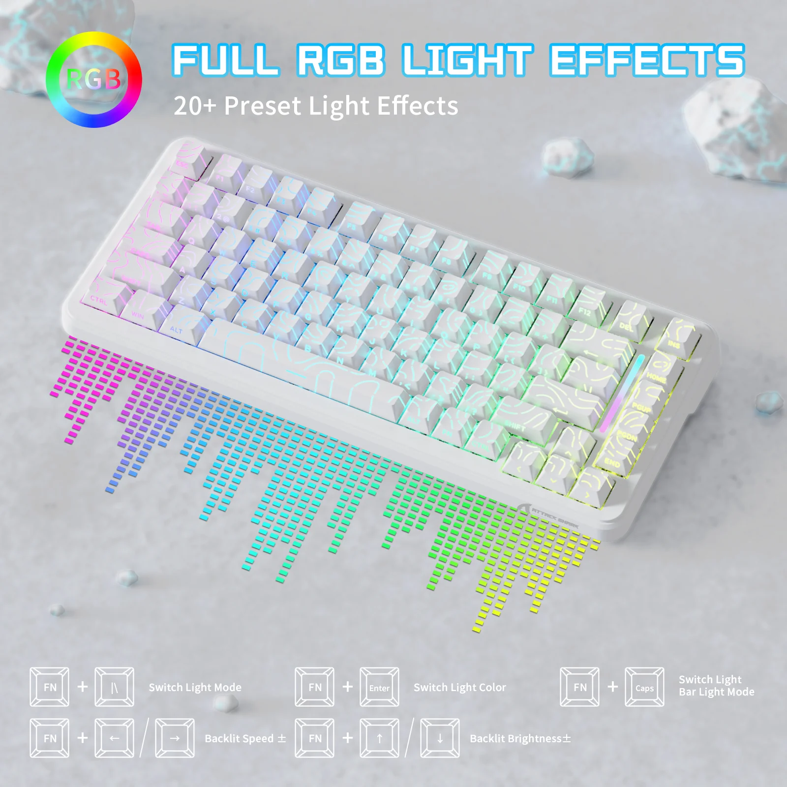 ATTACK SHARK X82PRO HE Wireless Rapid Trigger Gaming Keyboard Magnetic Switch