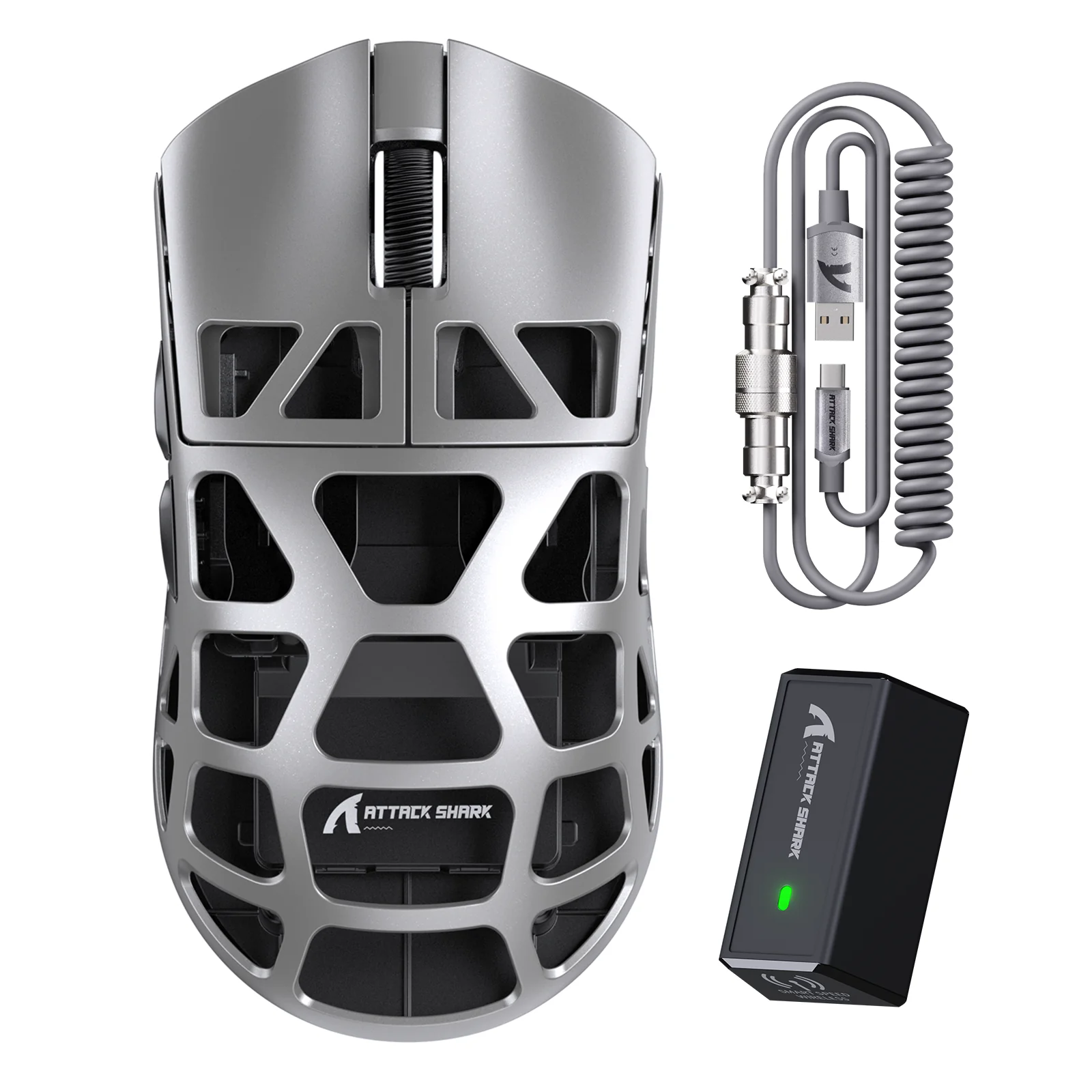 ATTACK SHARK R3 Magnesium Alloy Gaming Mouse 8K with C06 Coiled Cable