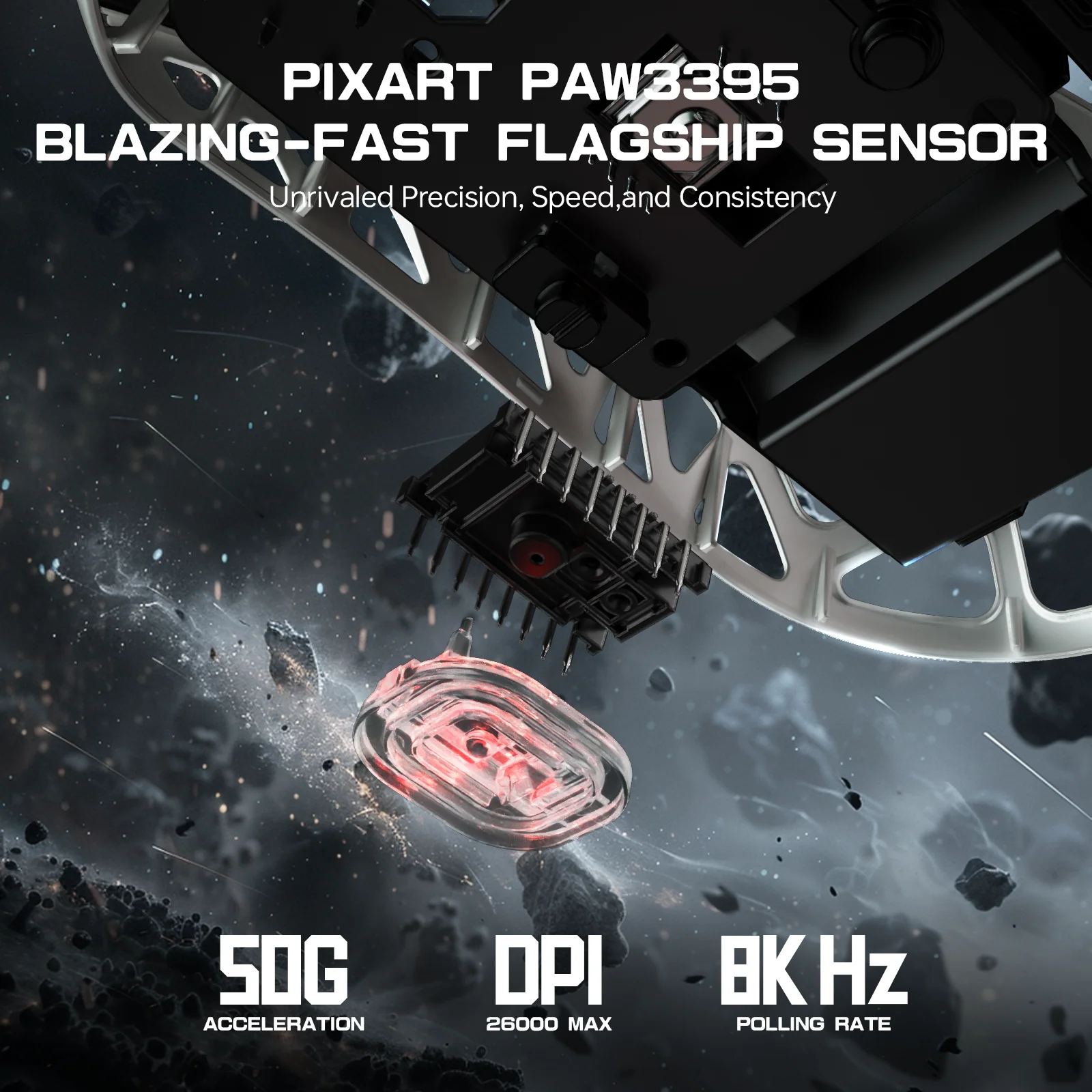 ATTACK SHARK R3 Magnesium Alloy Gaming Mouse 8K with C06 Coiled Cable
