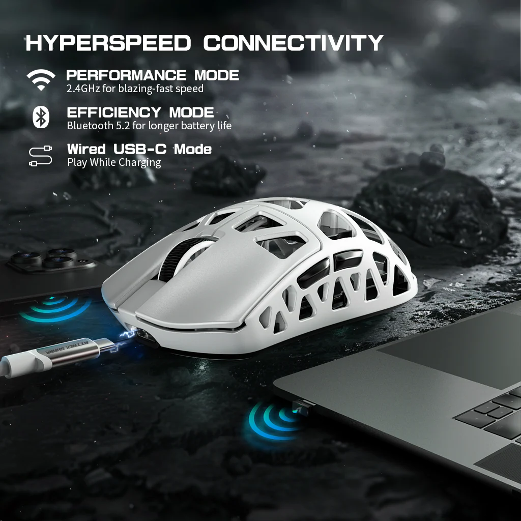 ATTACK SHARK R3 Magnesium Alloy Gaming Mouse 8K with C06 Coiled Cable
