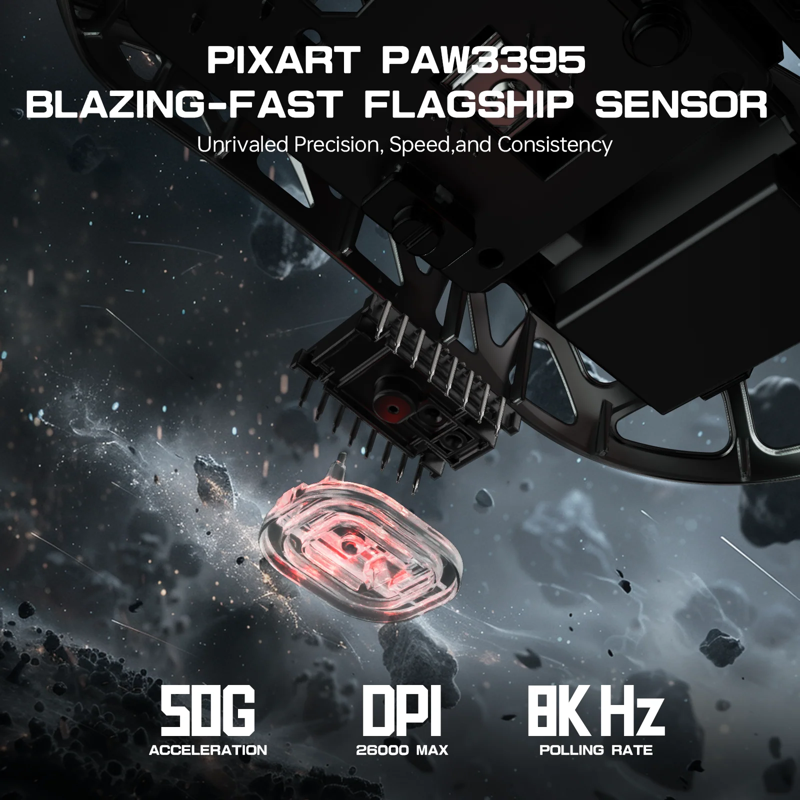 ATTACK SHARK R3 Magnesium Alloy Gaming Mouse 8K with C06 Coiled Cable