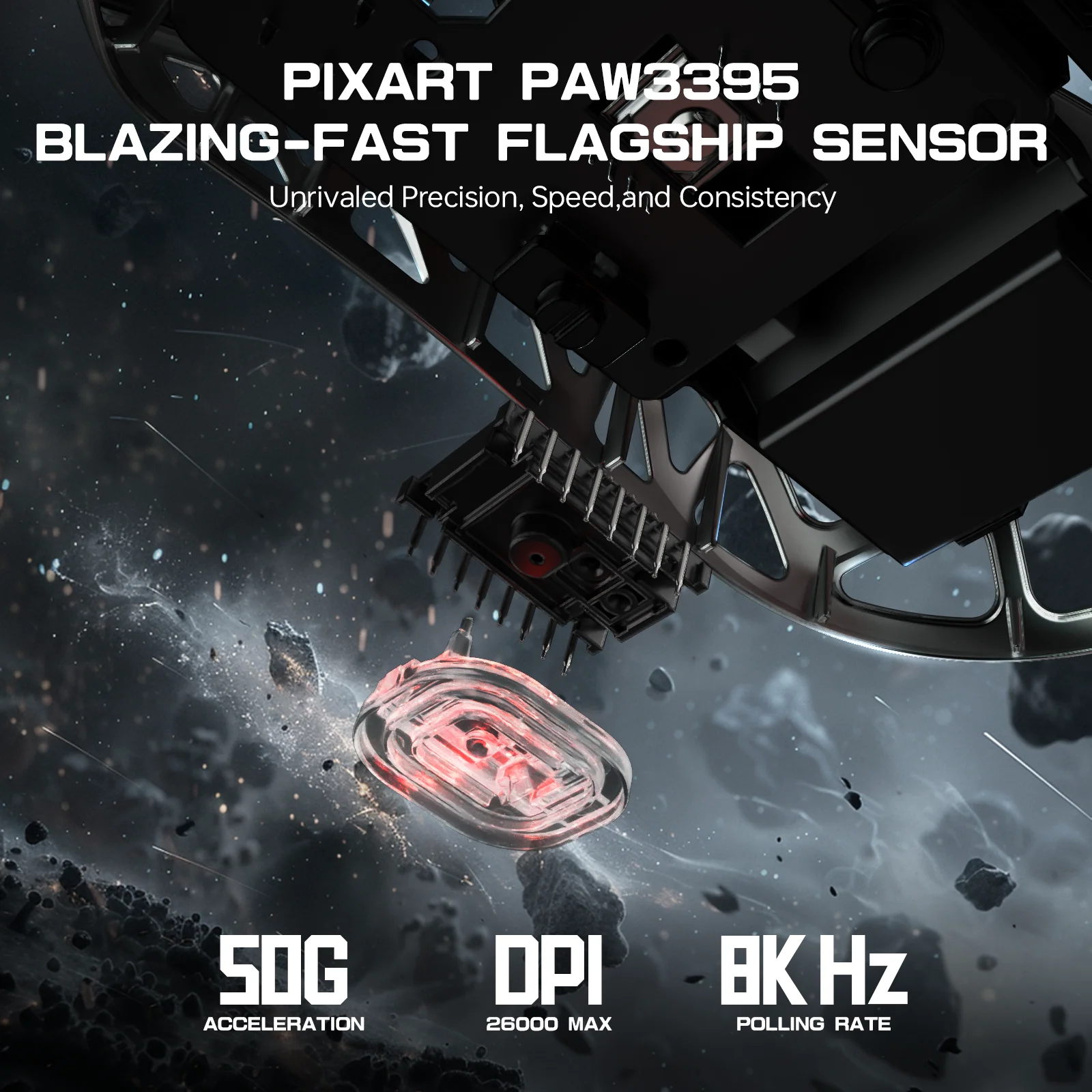 ATTACK SHARK R3 Magnesium Alloy Gaming Mouse 8K with C06 Coiled Cable