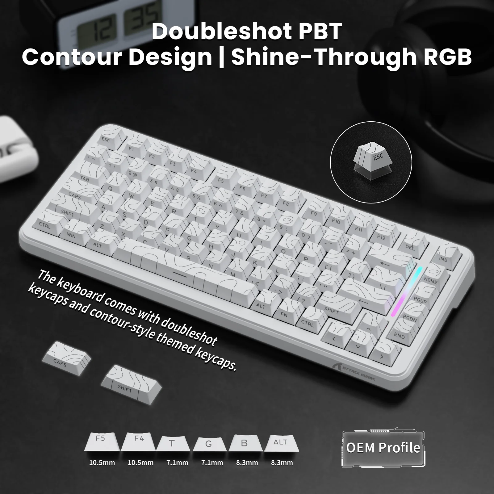 ATTACK SHARK X82PRO HE Magnetic Keyboard With C01Ultra RGB Coiled Cable