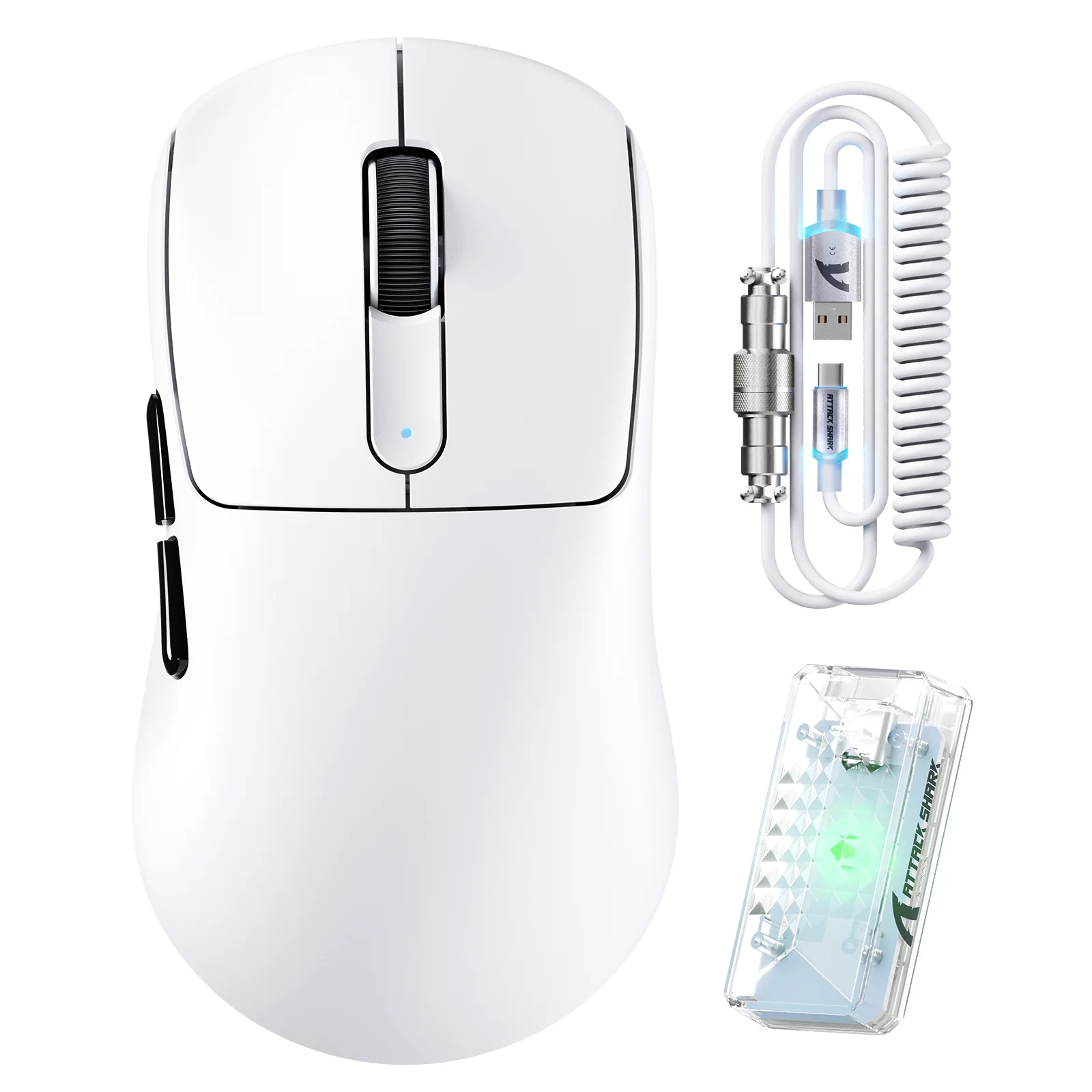 ATTACK SHARK V5 8KHz Wireless PAW3950MAX Gaming Mouse with C06 Ultra Cable