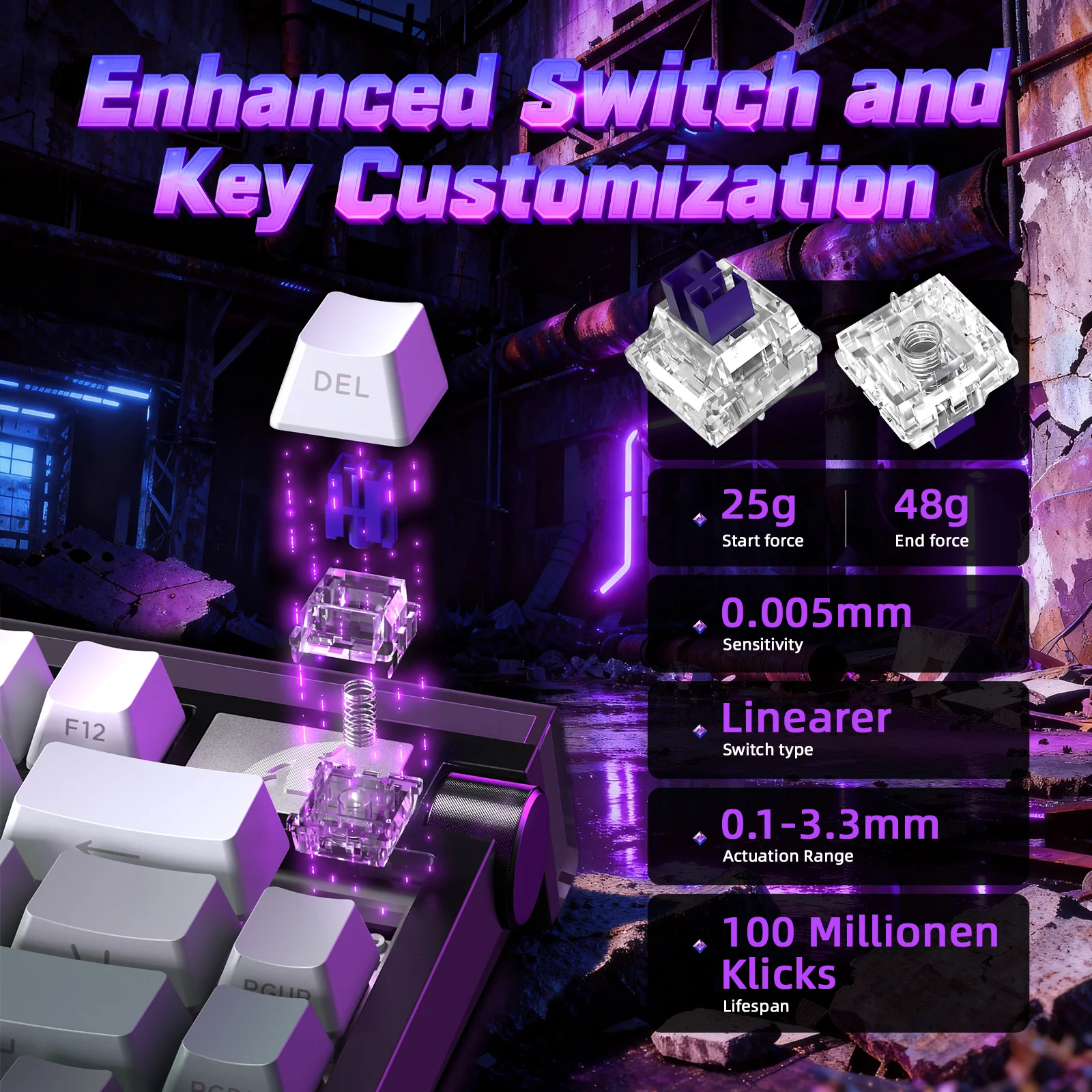 ATTACK SHARK R85 HE Rapid Trigger Keyboard with C01ULTRA LED Cable