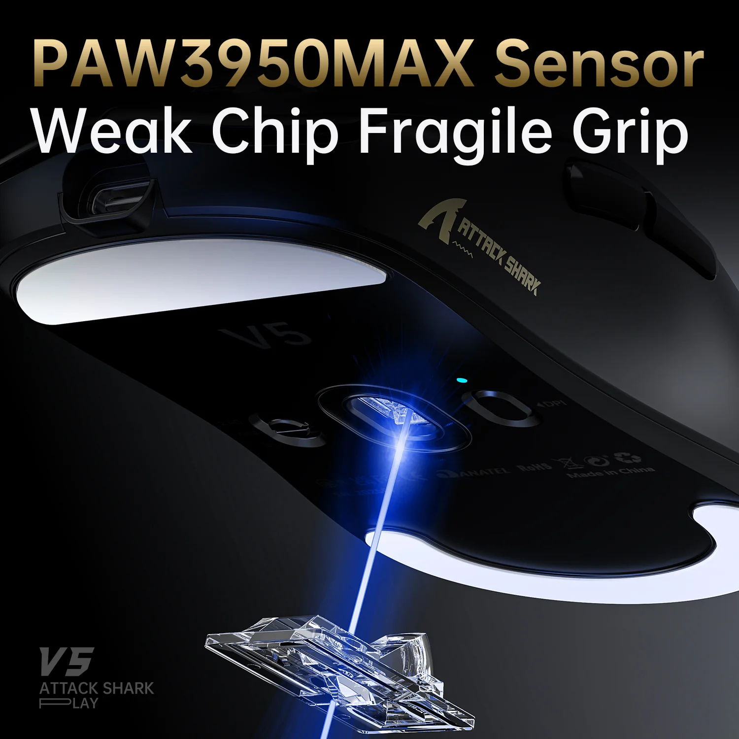 ATTACK SHARK V5 Ultra-Light Tri-Mode Gaming Mouse