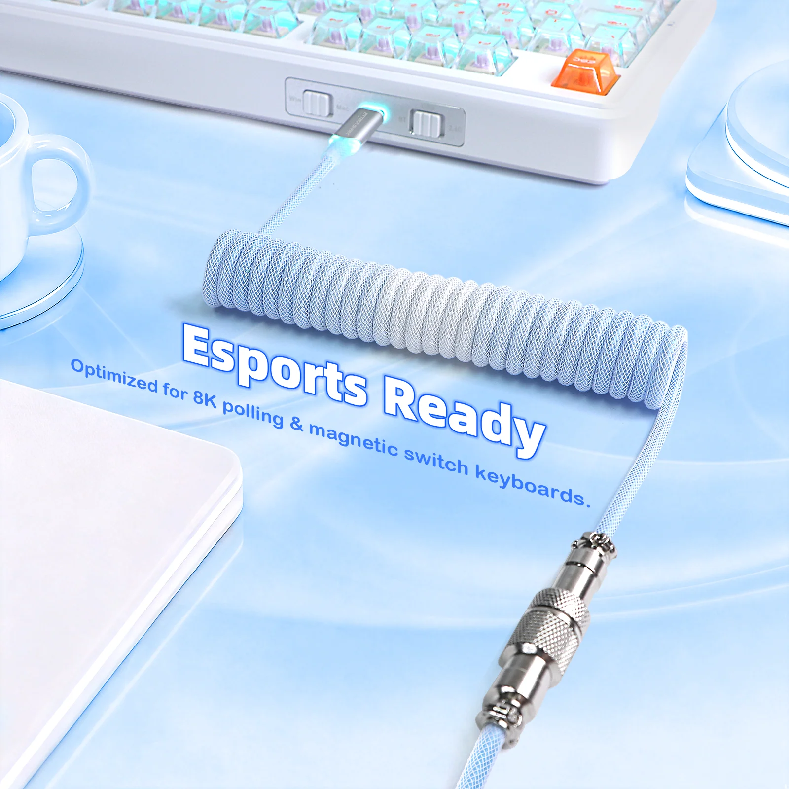 ATTACK SHARK C01ULTIMATE Coiled Cable for 8KHz Magnetic Keyboard