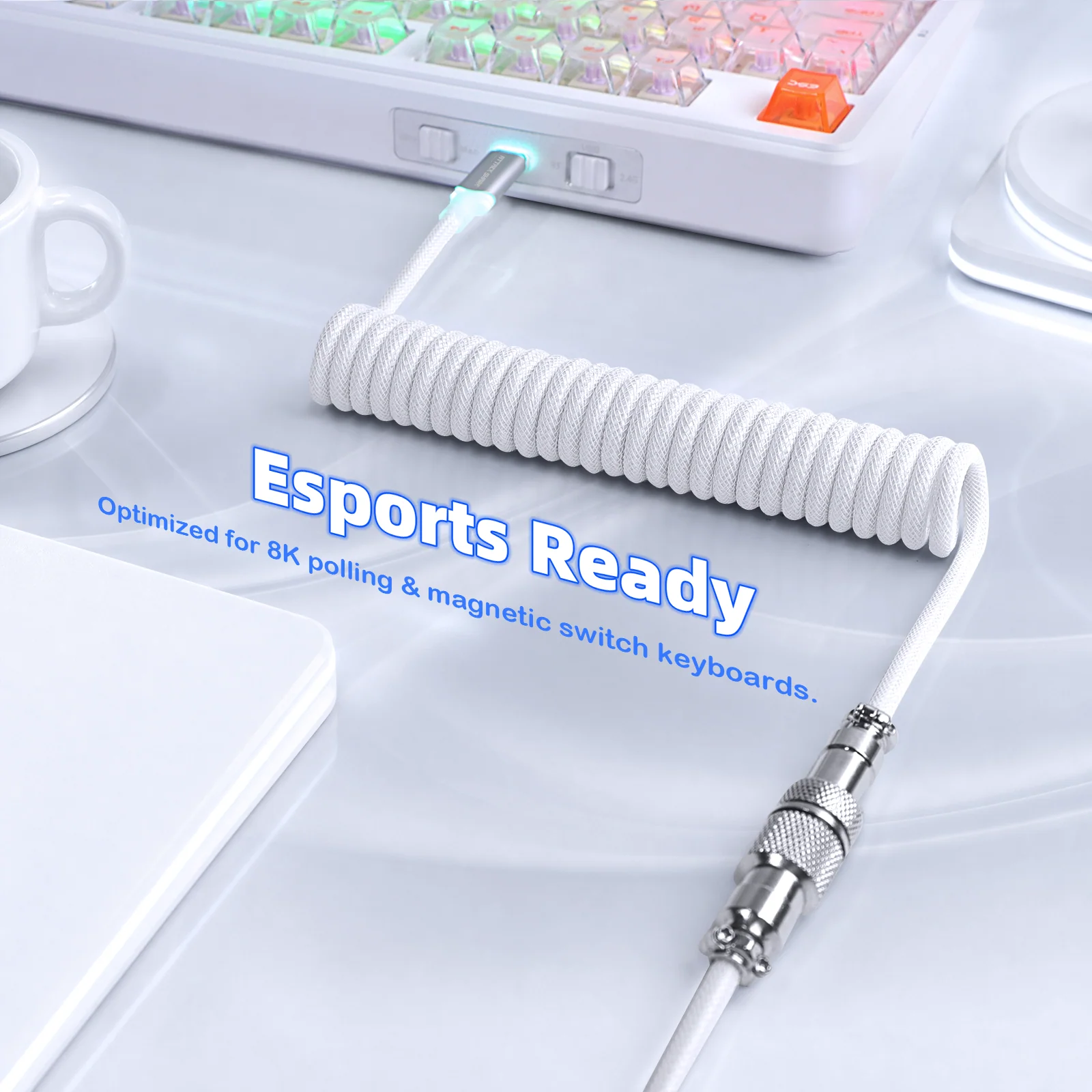 ATTACK SHARK C01ULTIMATE Coiled Cable for 8KHz Magnetic Keyboard
